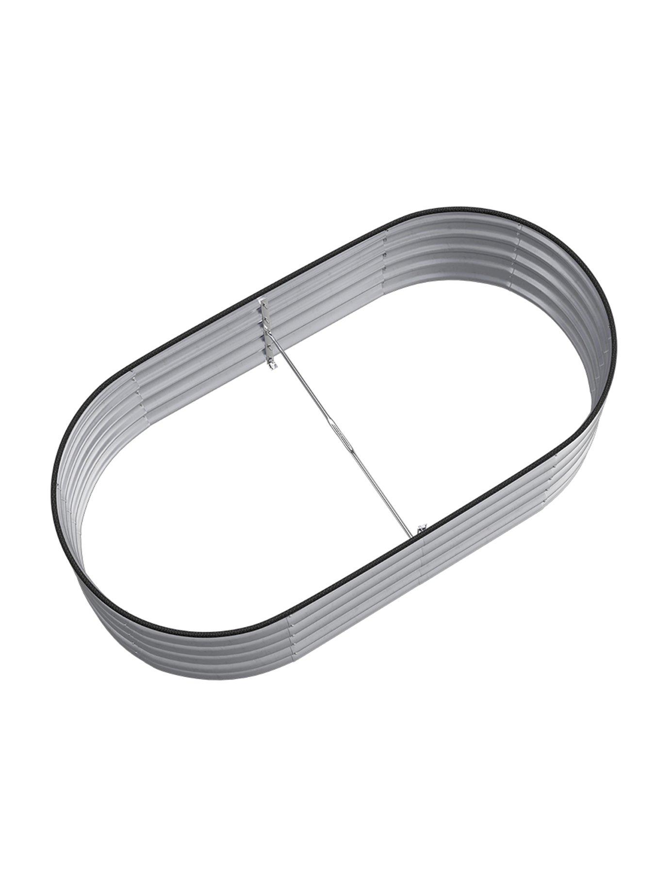 Image 5 of 6 of Living and Home Oval Raised Garden Bed Silver D 80 x L 160 cm