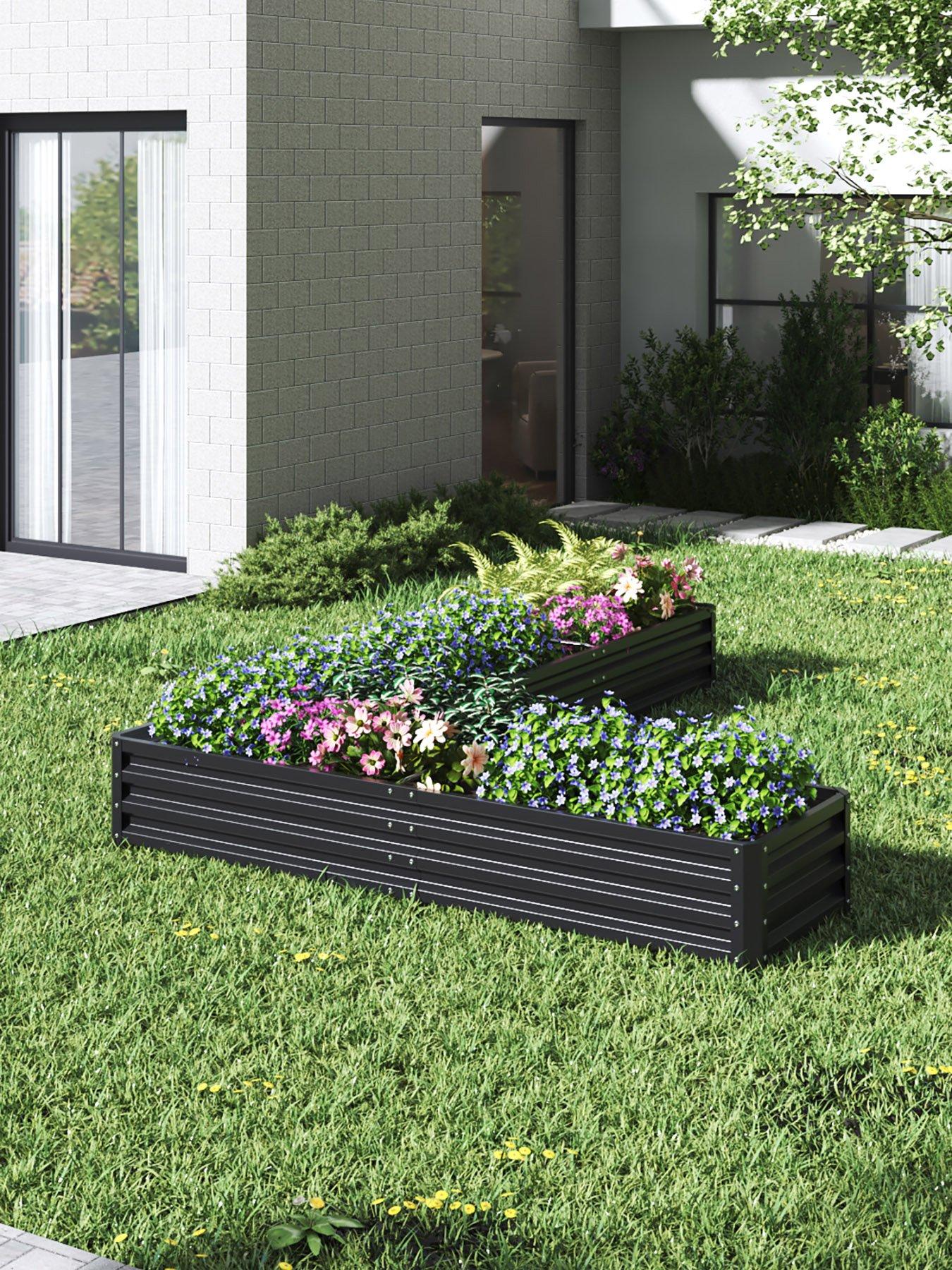 Image 1 of 6 of Living and Home L Shaped Raised Garden Bed L 207 cm x W 277 cm
