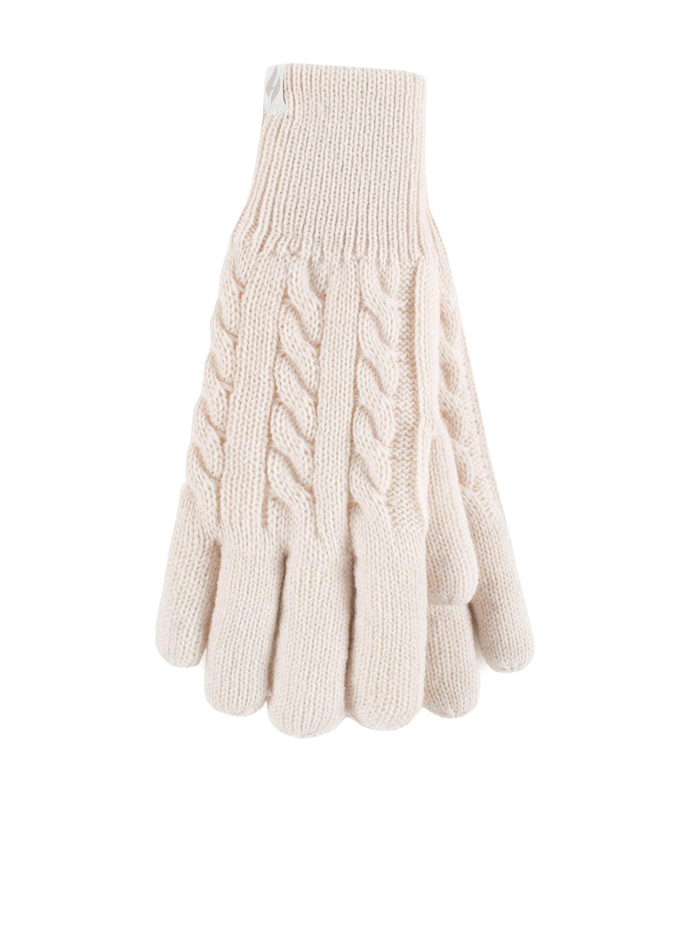 Image 1 of 3 of Heat Holders Willow Cable Thermal Gloves - Beige