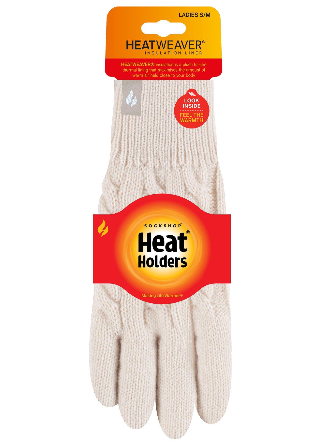 Image 3 of 3 of Heat Holders Willow Cable Thermal Gloves - Beige