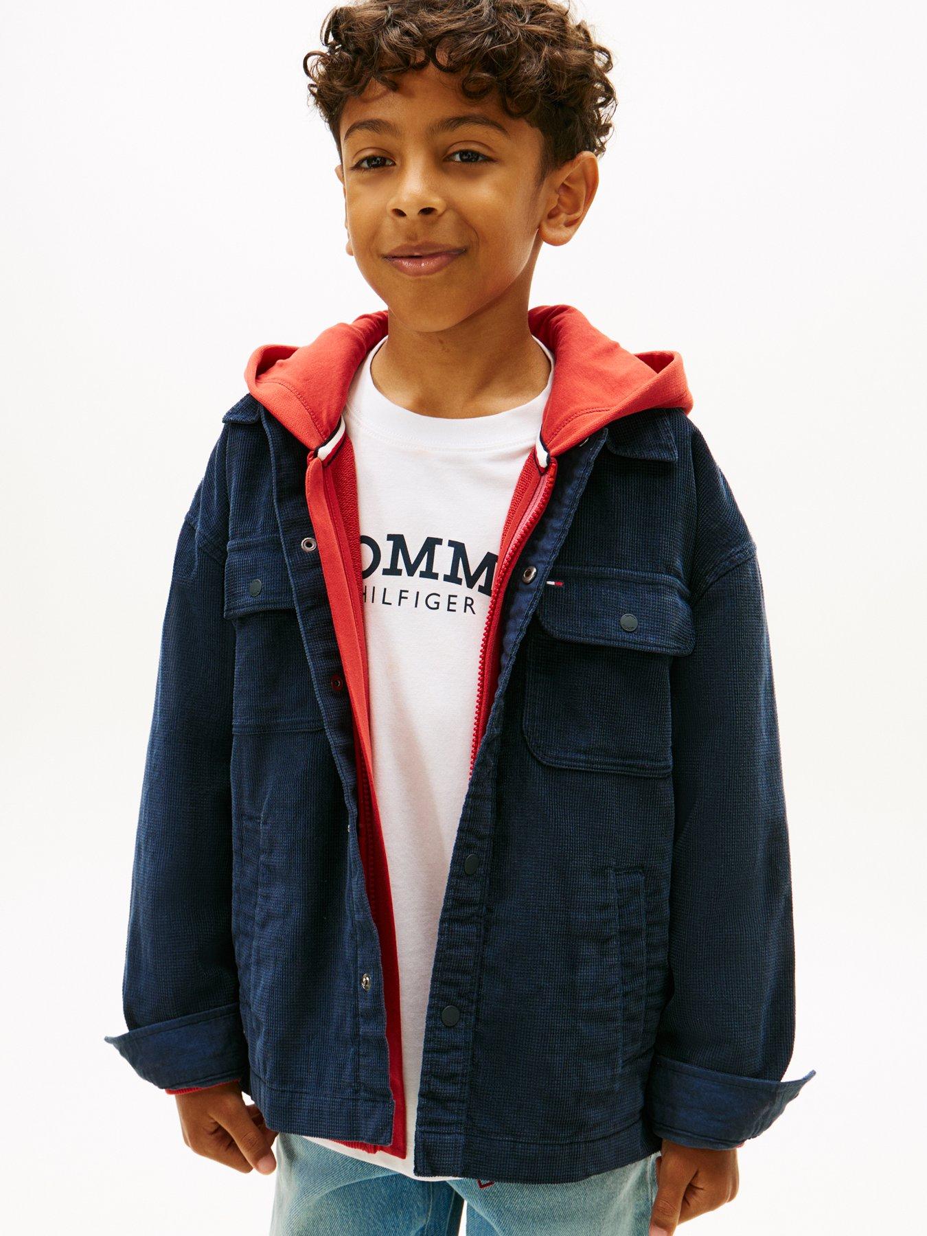 Tommy Hilfiger Boys Corduroy Graphic Overshirt - Navy