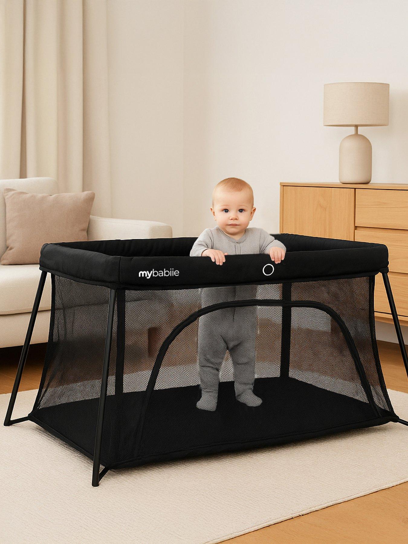 My Babiie MBTC2 Air-Light 2-in-1 Travel Cot - Black