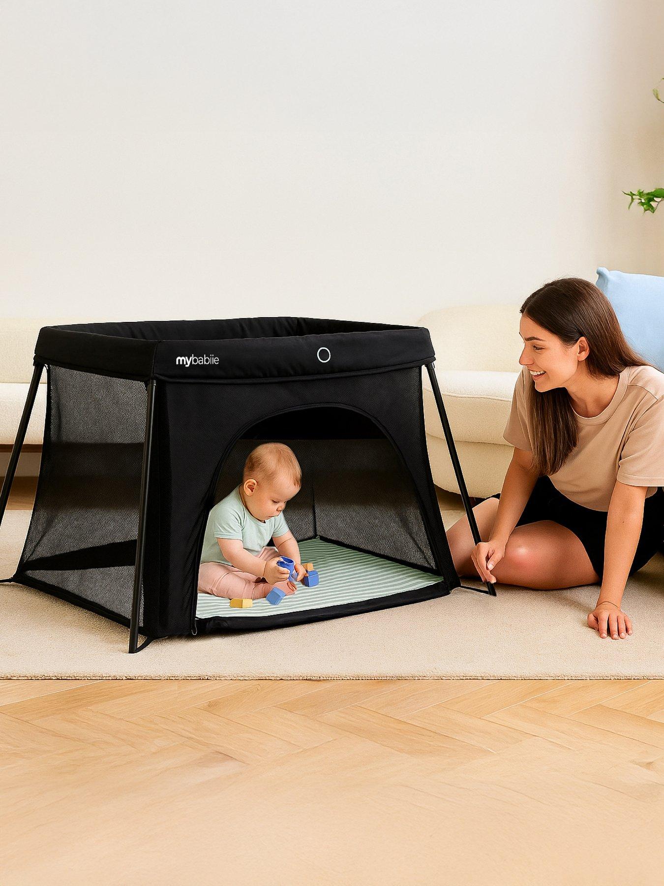 My Babiie MBTC2 Air-Light 2-in-1 Travel Cot Black Very