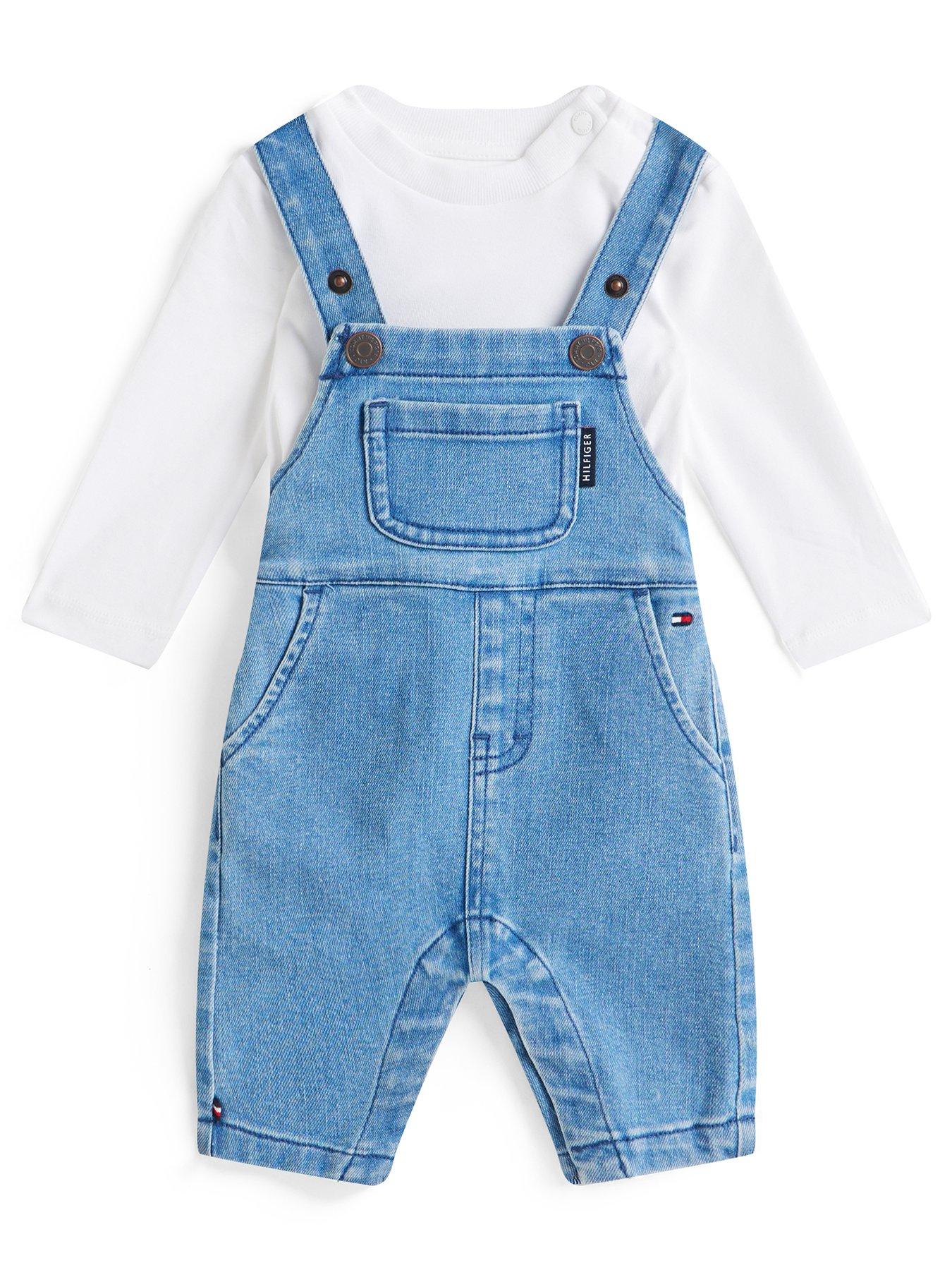 Tommy Hilfiger Baby Boys Denim Dungaree Pants - Blue