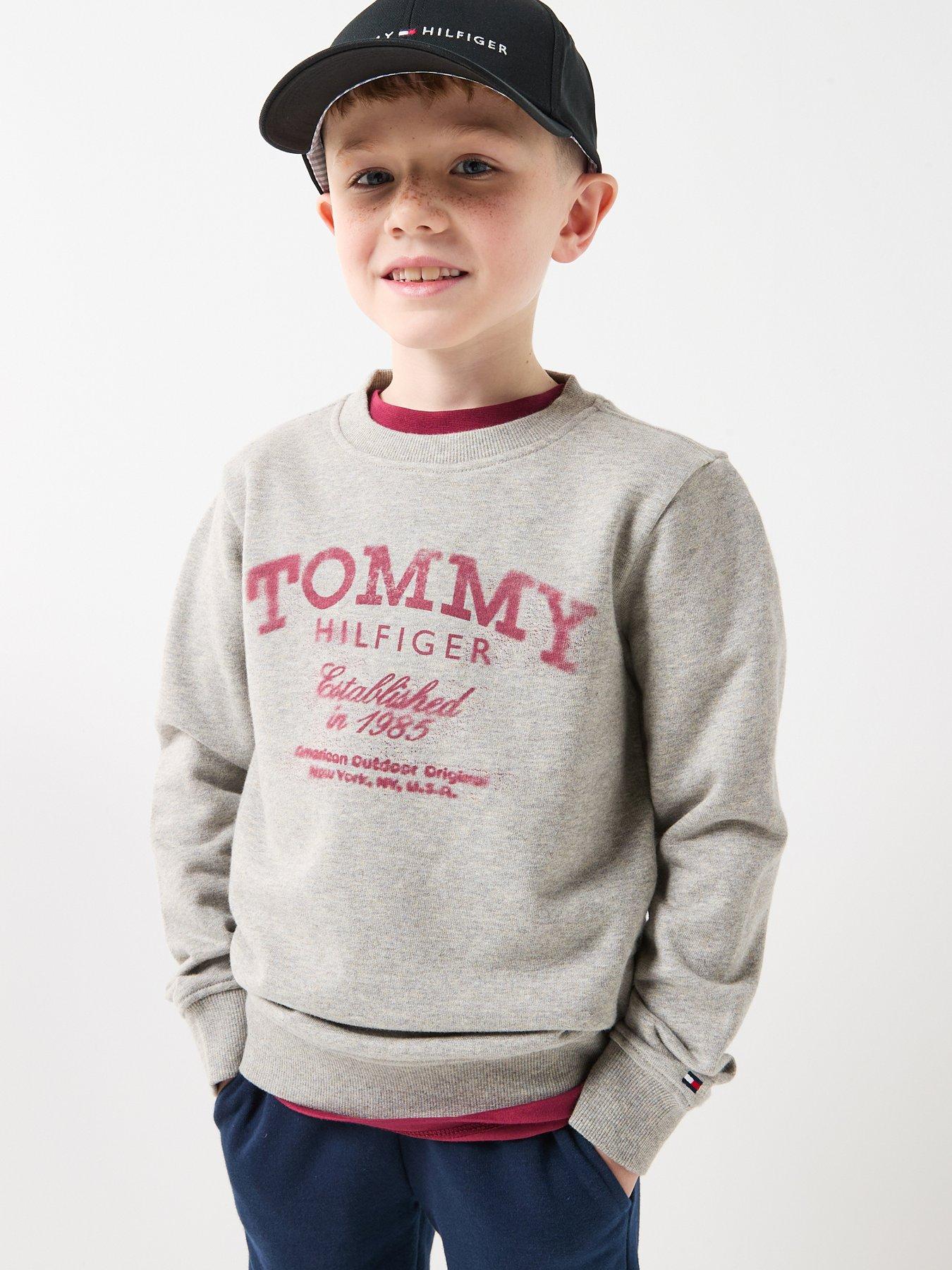 Tommy Hilfiger: Boys Faded Print Sweatshirt - Grey