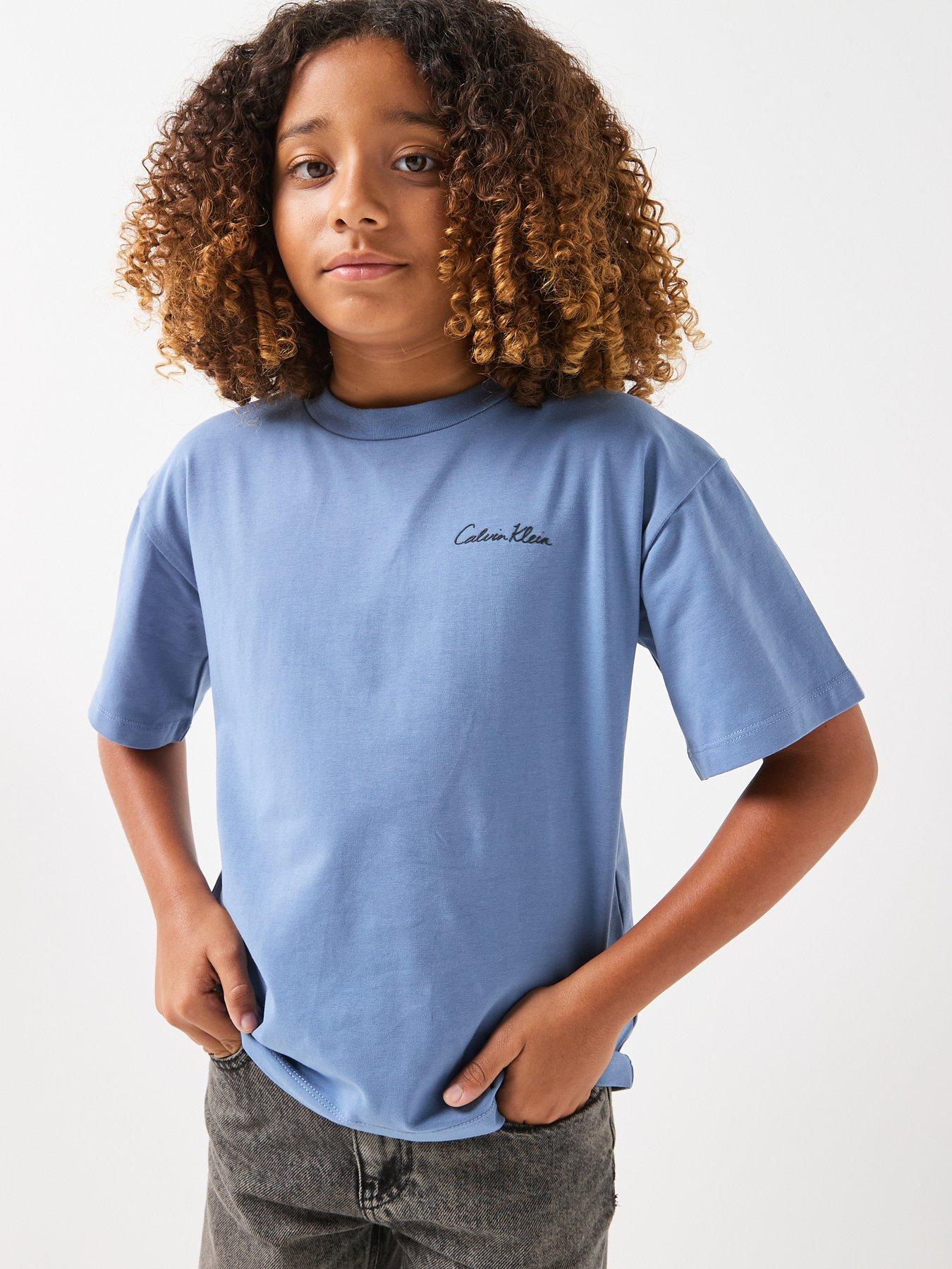 Calvin Klein Jeans Boys Polaroid Short Sleeve T-Shirt - Blue