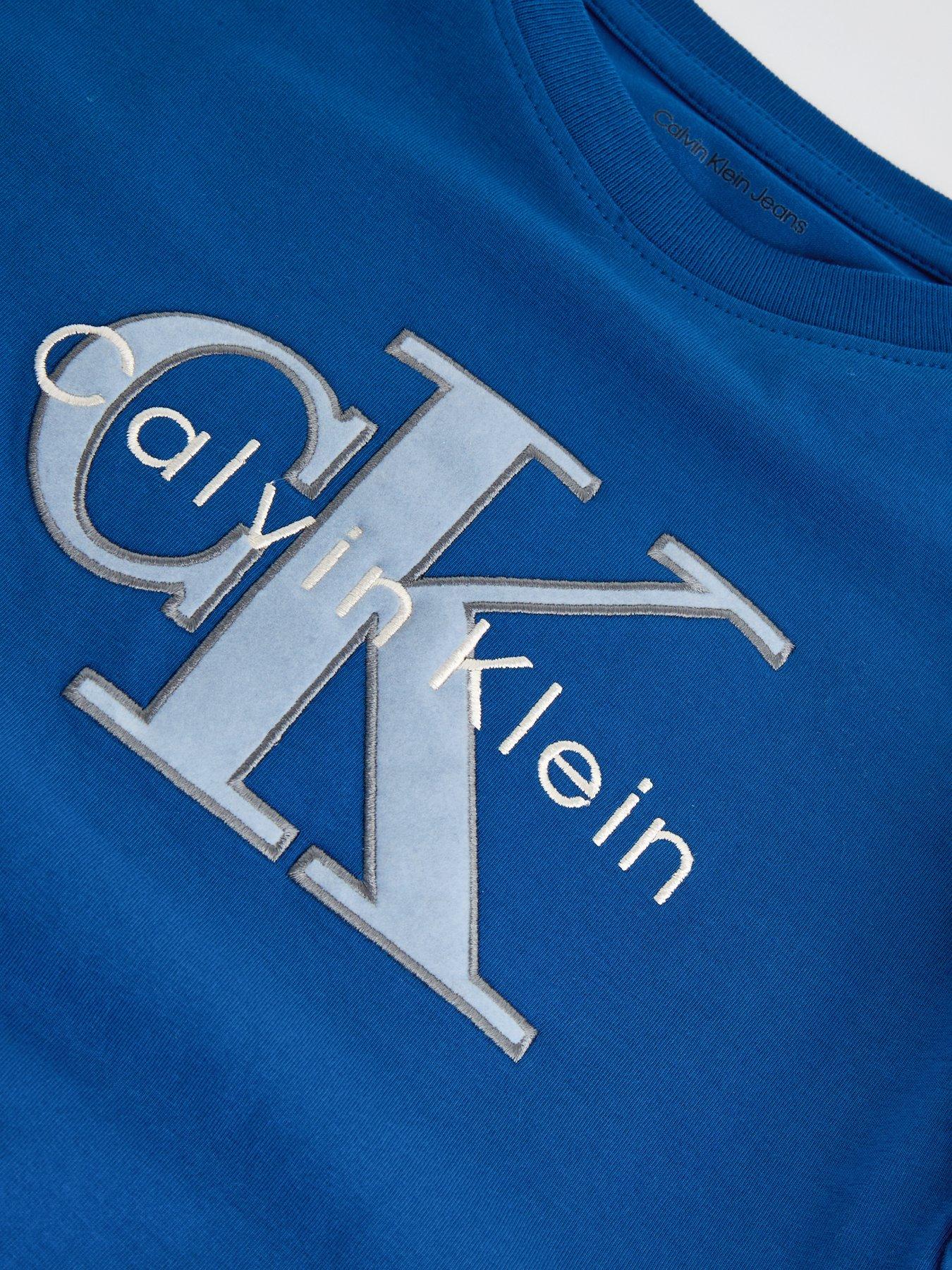 Image 4 of 4 of Calvin Klein Jeans Boys Monologo Short Sleeve T-Shirt - Blue
