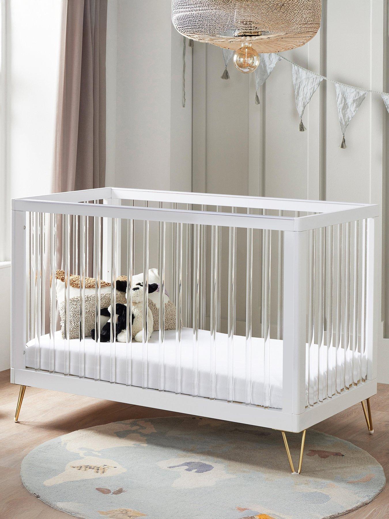 Babymore Kimi Cot Bed Acrylic with Fibre Mattress