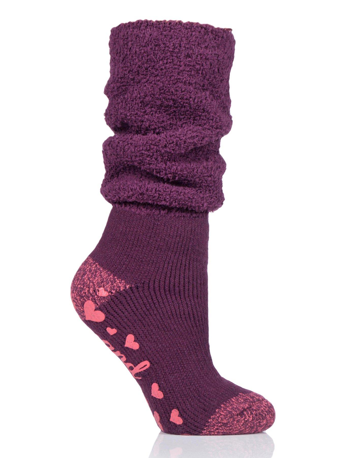 Heat Holders Cosy Slouch Lounge Socks - Wine