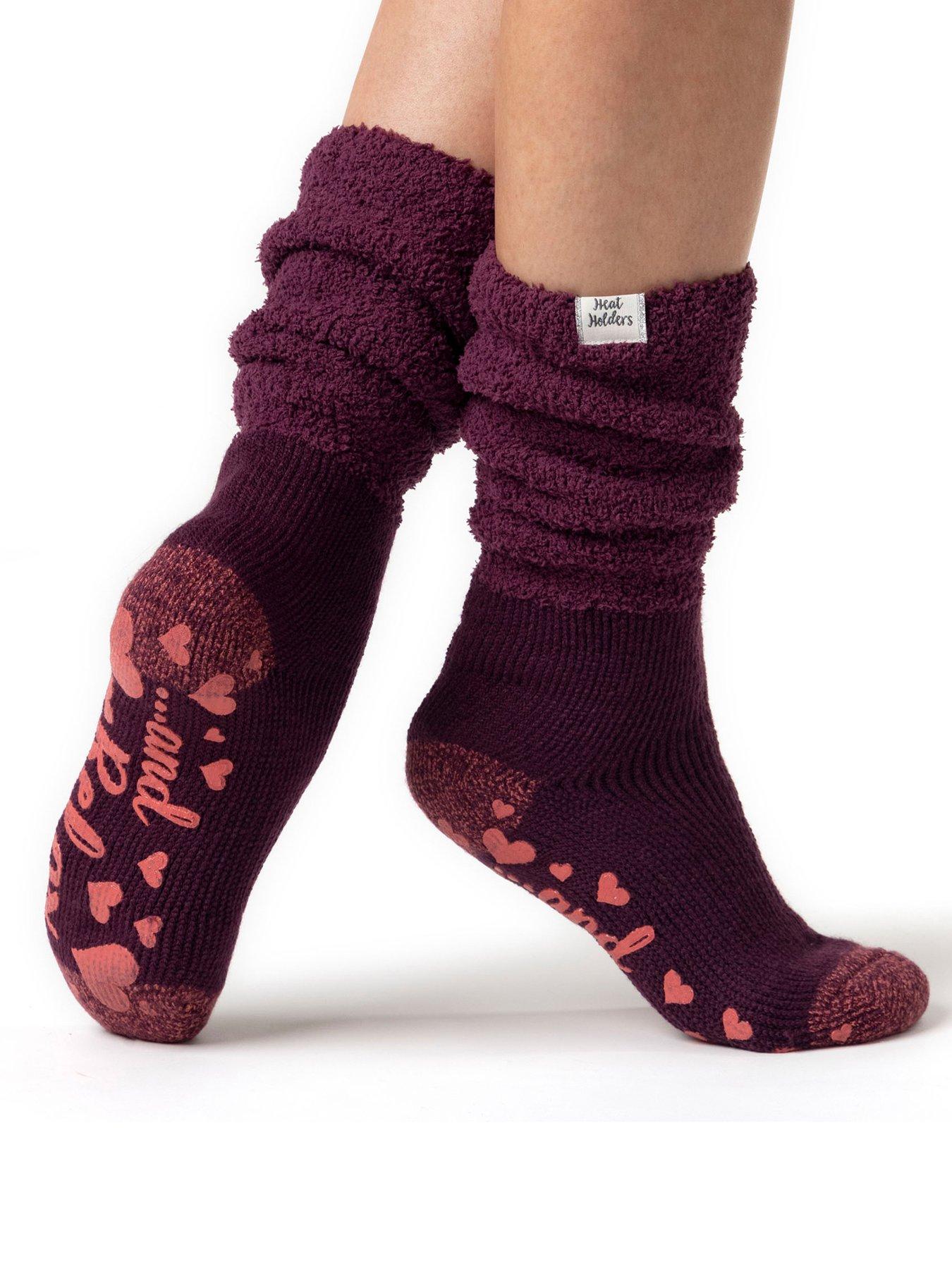 Image 2 of 3 of Heat Holders Cosy Slouch Lounge Socks - Wine