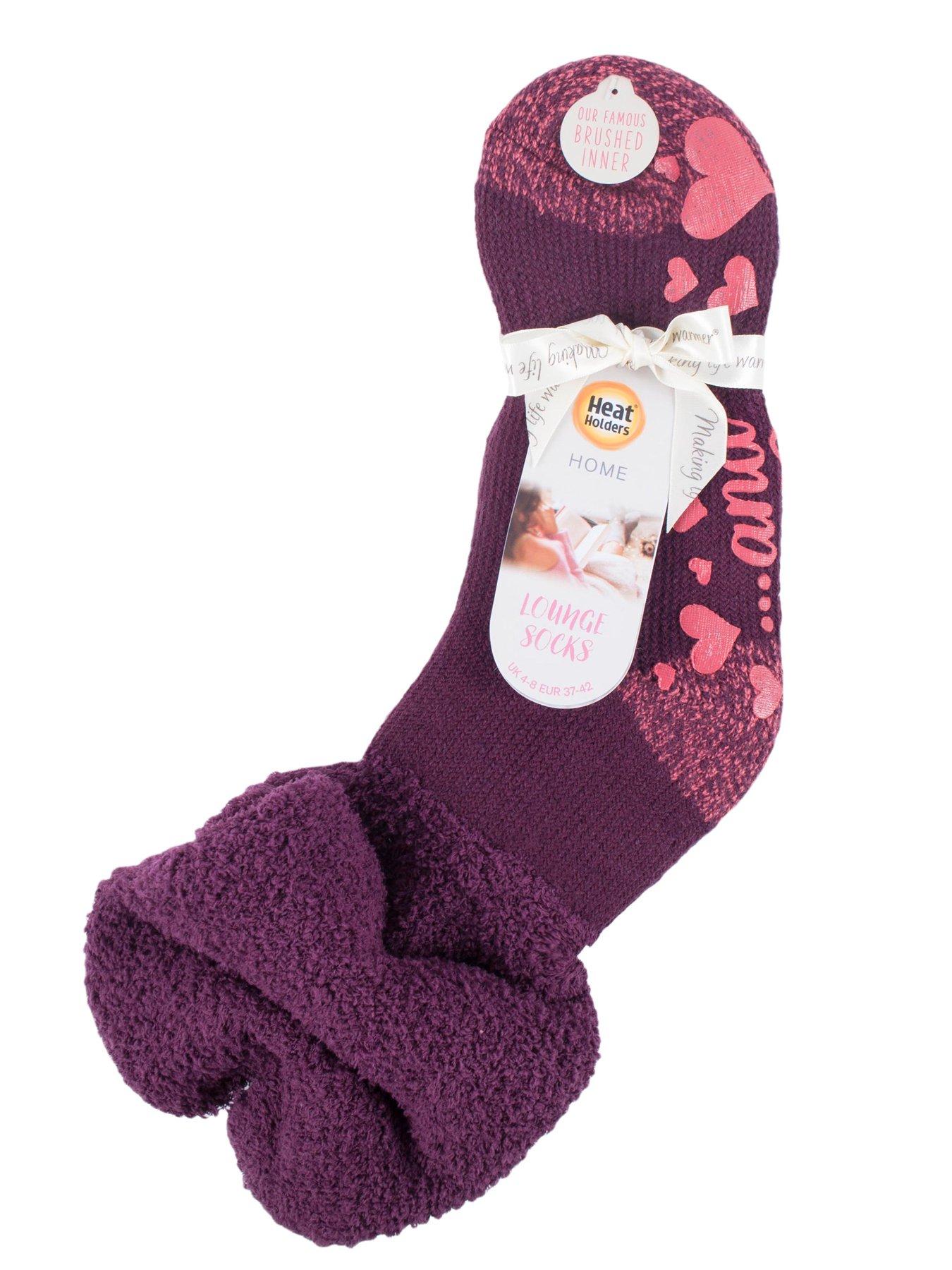 Image 3 of 3 of Heat Holders Cosy Slouch Lounge Socks - Wine