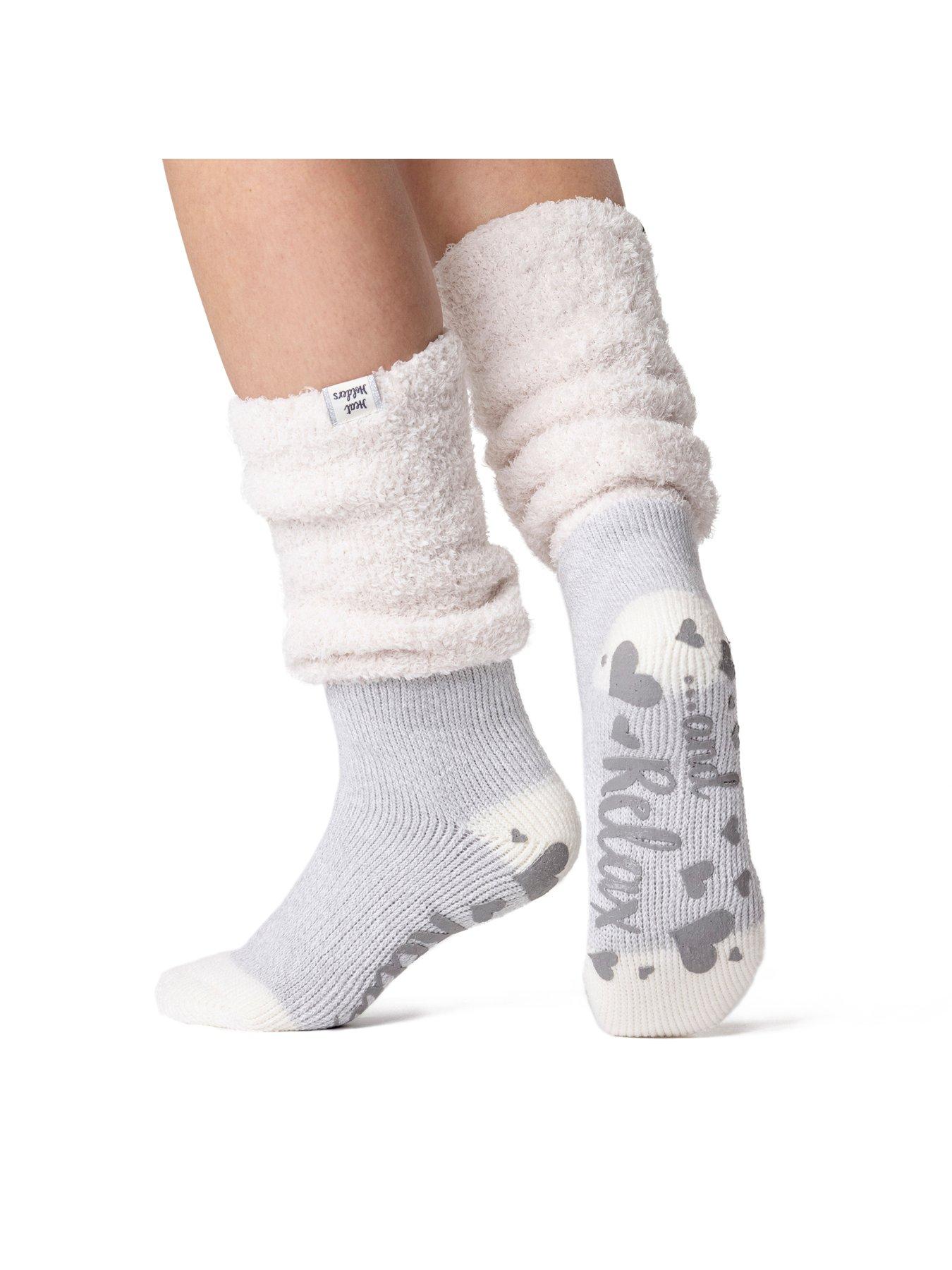 Image 2 of 3 of Heat Holders Cosy Hydra Socks - Cream/Silver