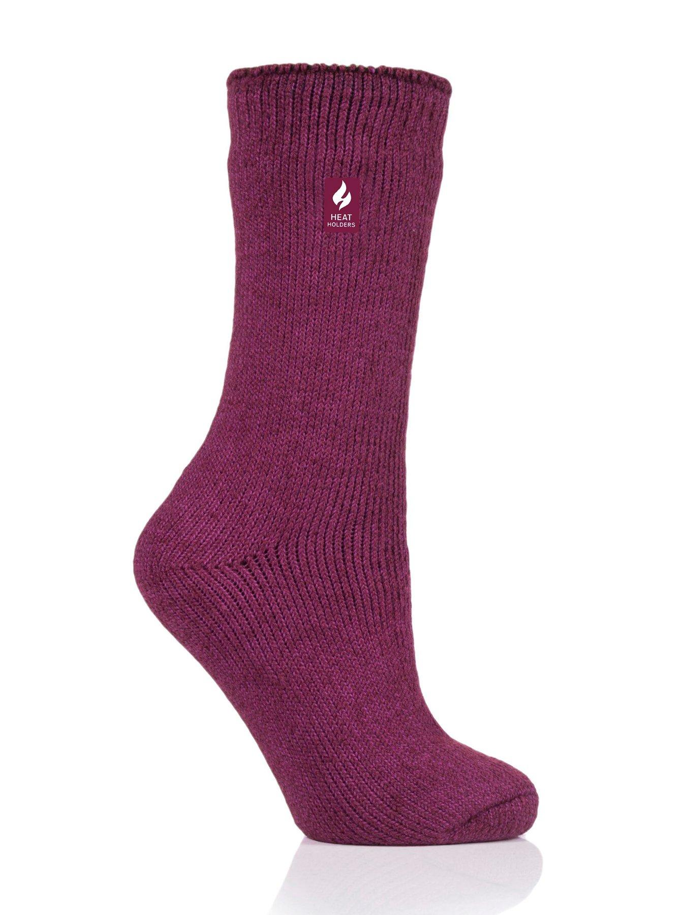 Heat Holders Camellia Thermal Crew Length Socks, Dark Pink, Women