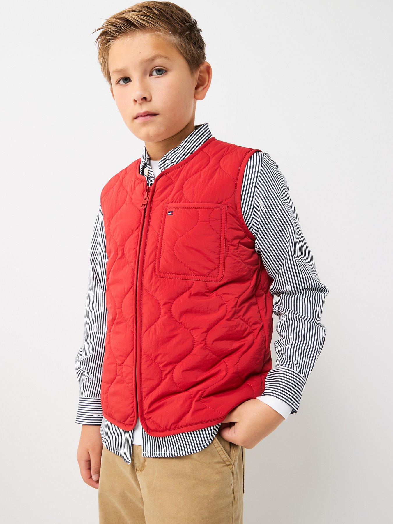 Image 1 of 6 of Tommy Hilfiger Boys Quilted Lightweight Gilet - Red