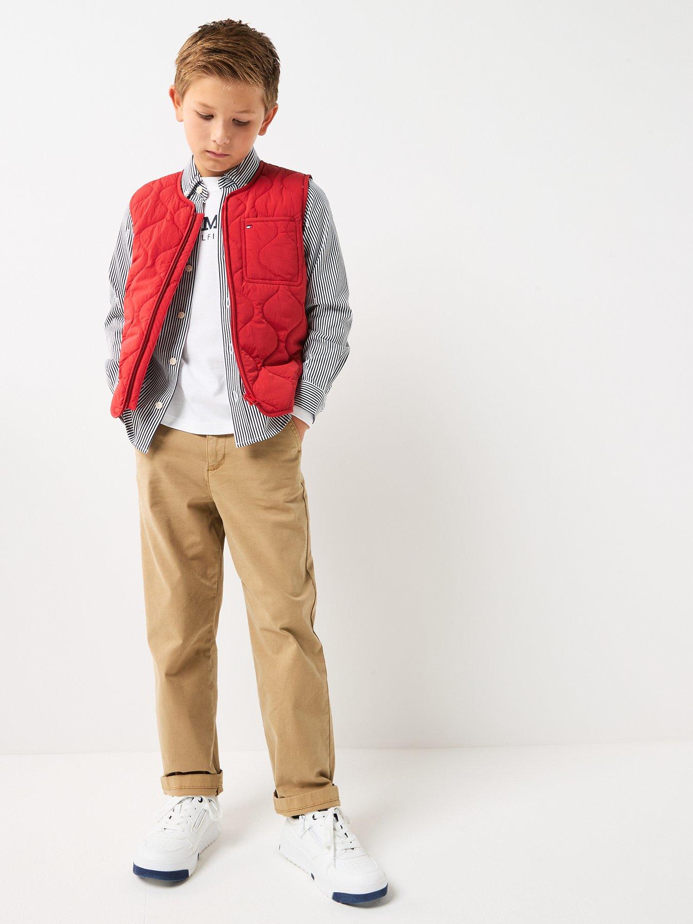 Image 6 of 6 of Tommy Hilfiger Boys Quilted Lightweight Gilet - Red