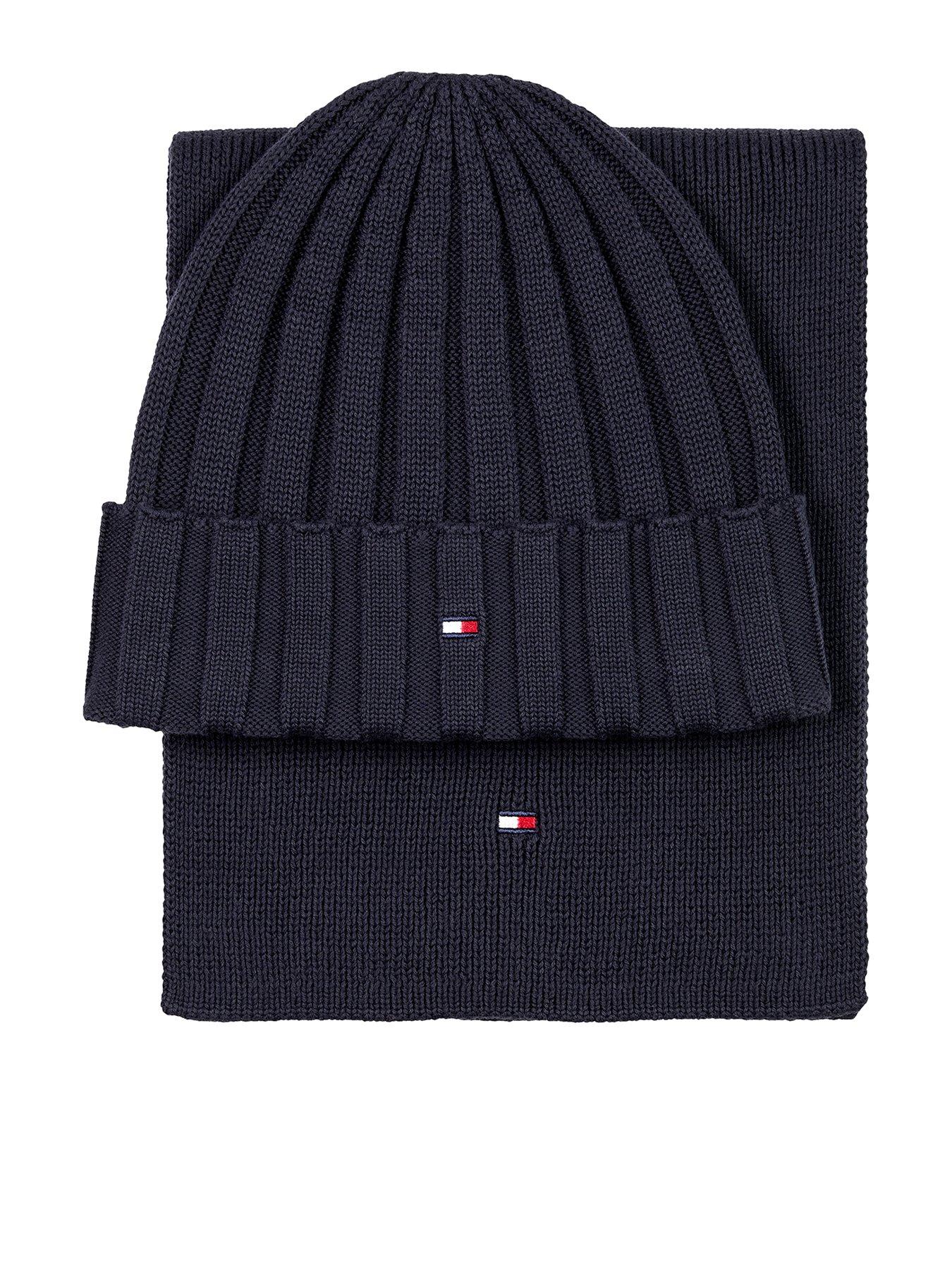 Tommy Hilfiger Kids Small Flag Beanie And Scarf Gift Set - Navy