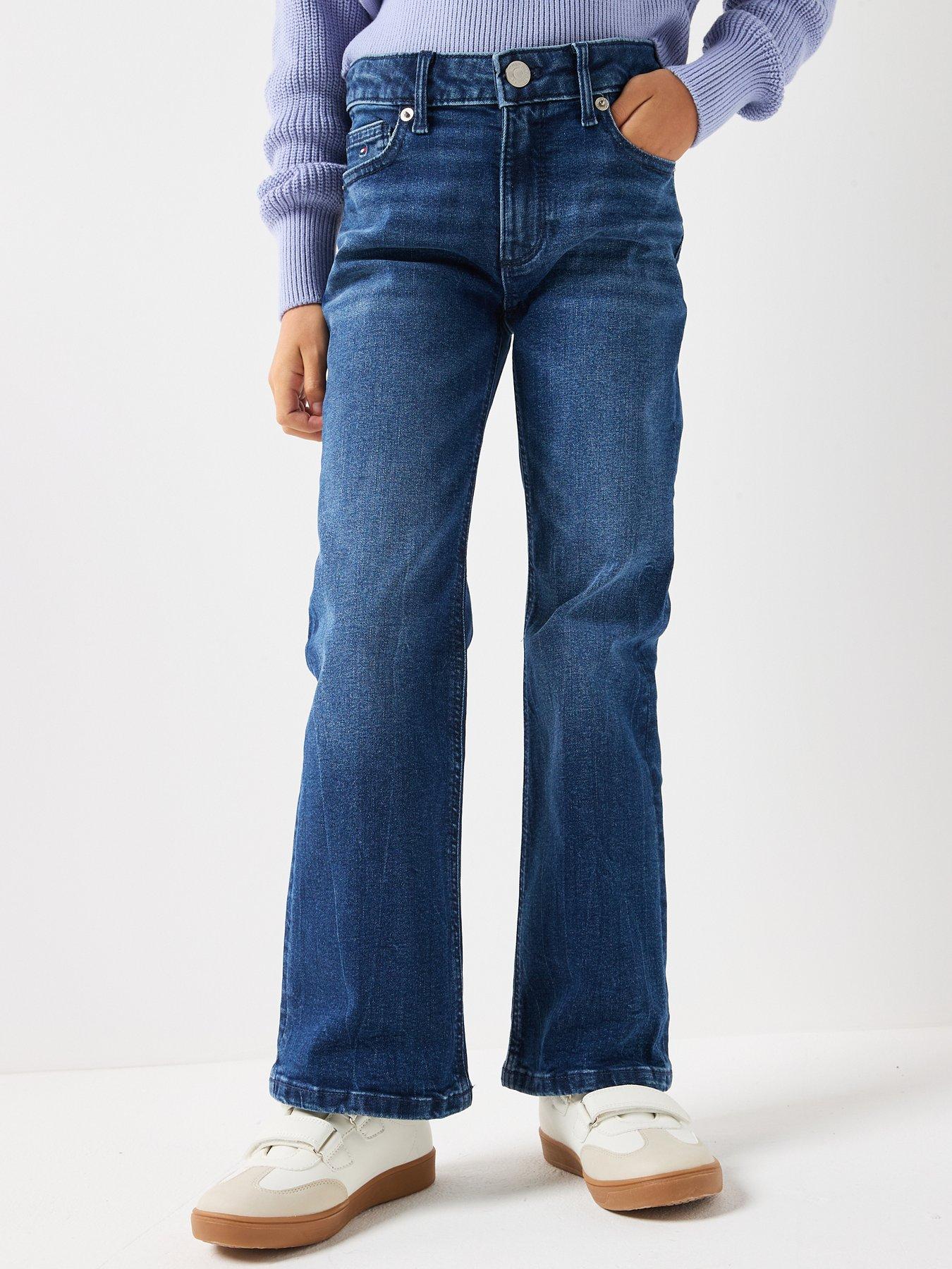 Tommy Hilfiger Girls Flare Dark Jeans - Dark Blue