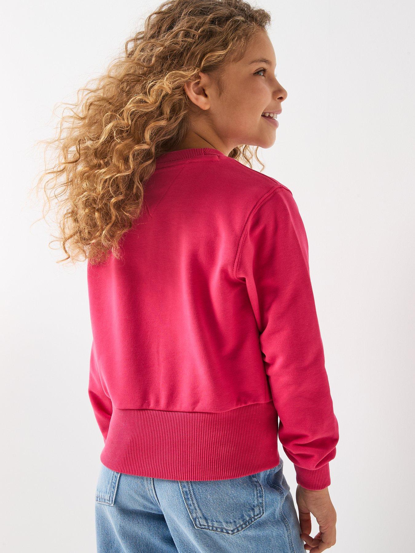 Tommy Hilfiger Girls High Rib Hem Crew Neck - Pink | Very