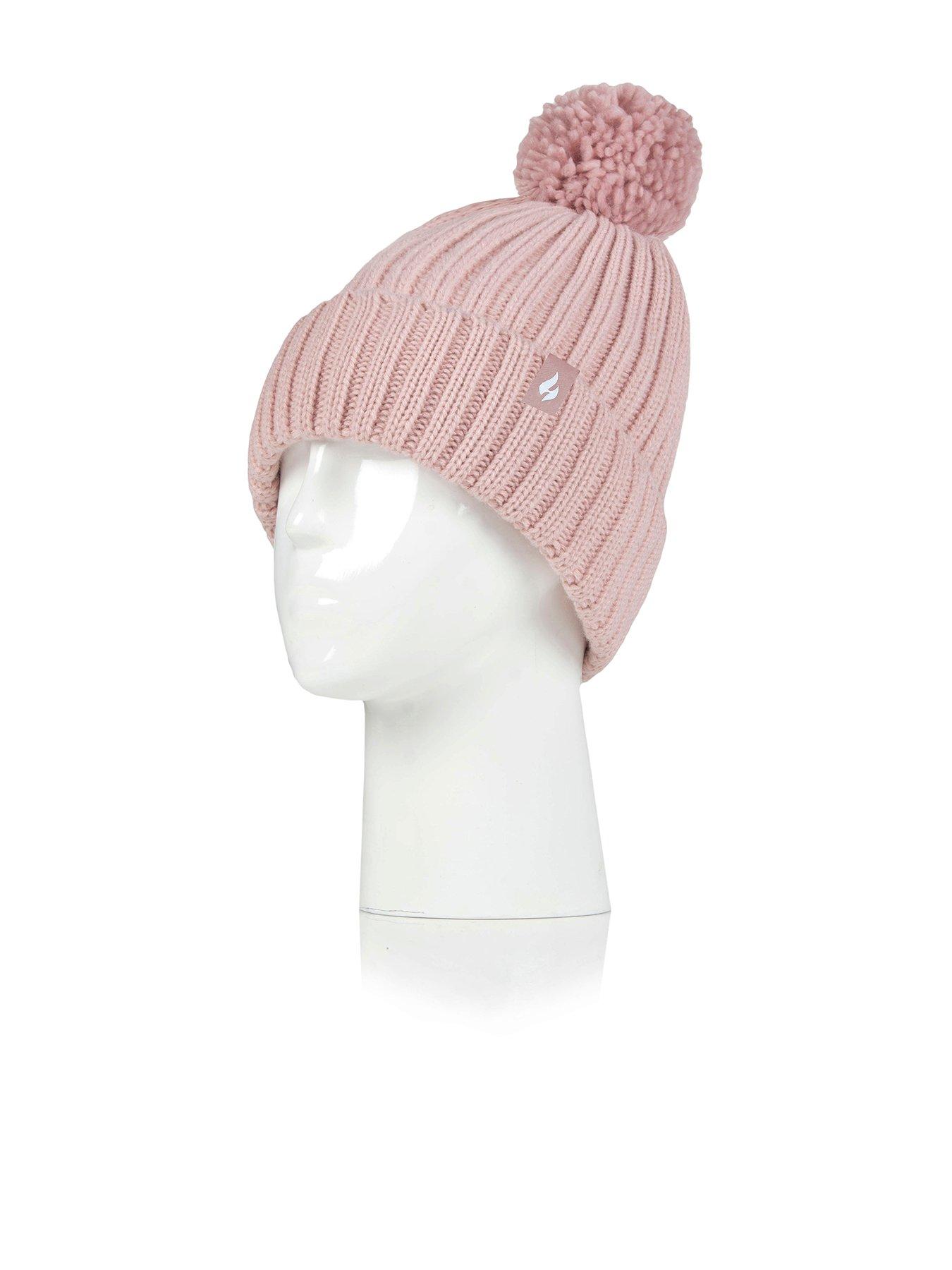Image 1 of 2 of Heat Holders Arden Ribbed Thermal Pom Pom Hat - Light Grey