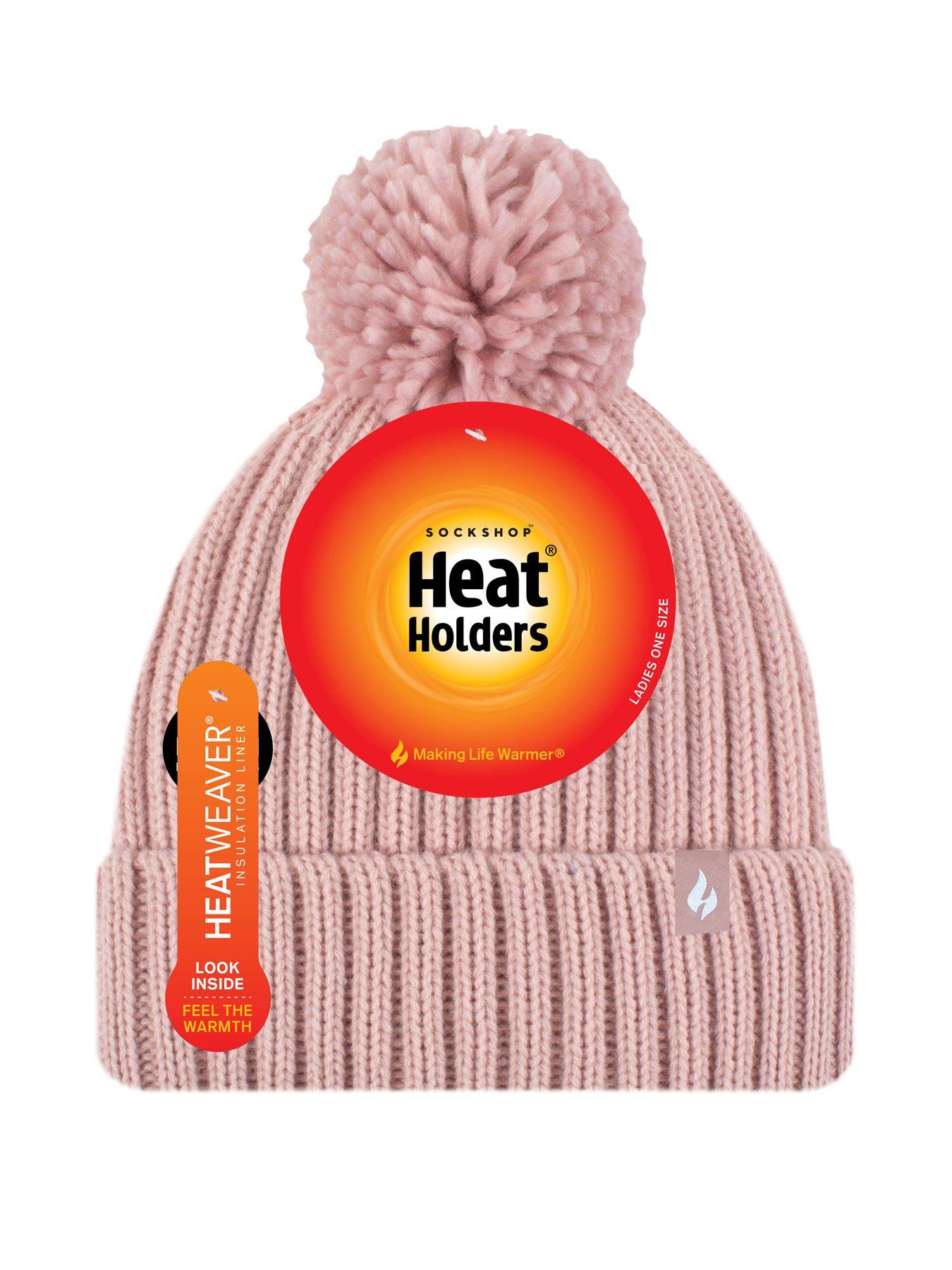 Image 2 of 2 of Heat Holders Arden Ribbed Thermal Pom Pom Hat - Light Grey