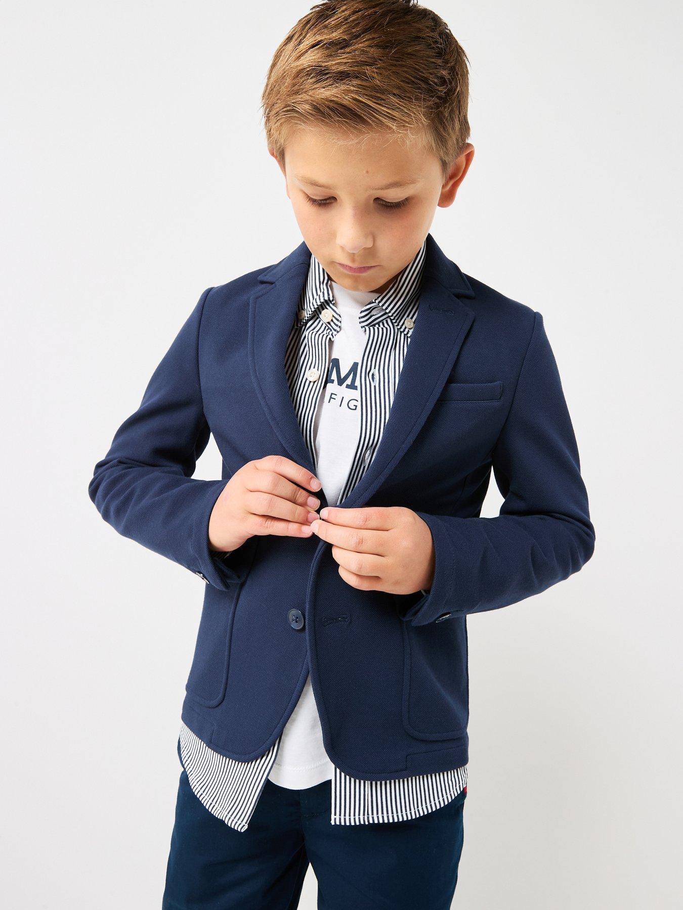 Tommy Hilfiger Boys Pique Regular Blazer - Navy