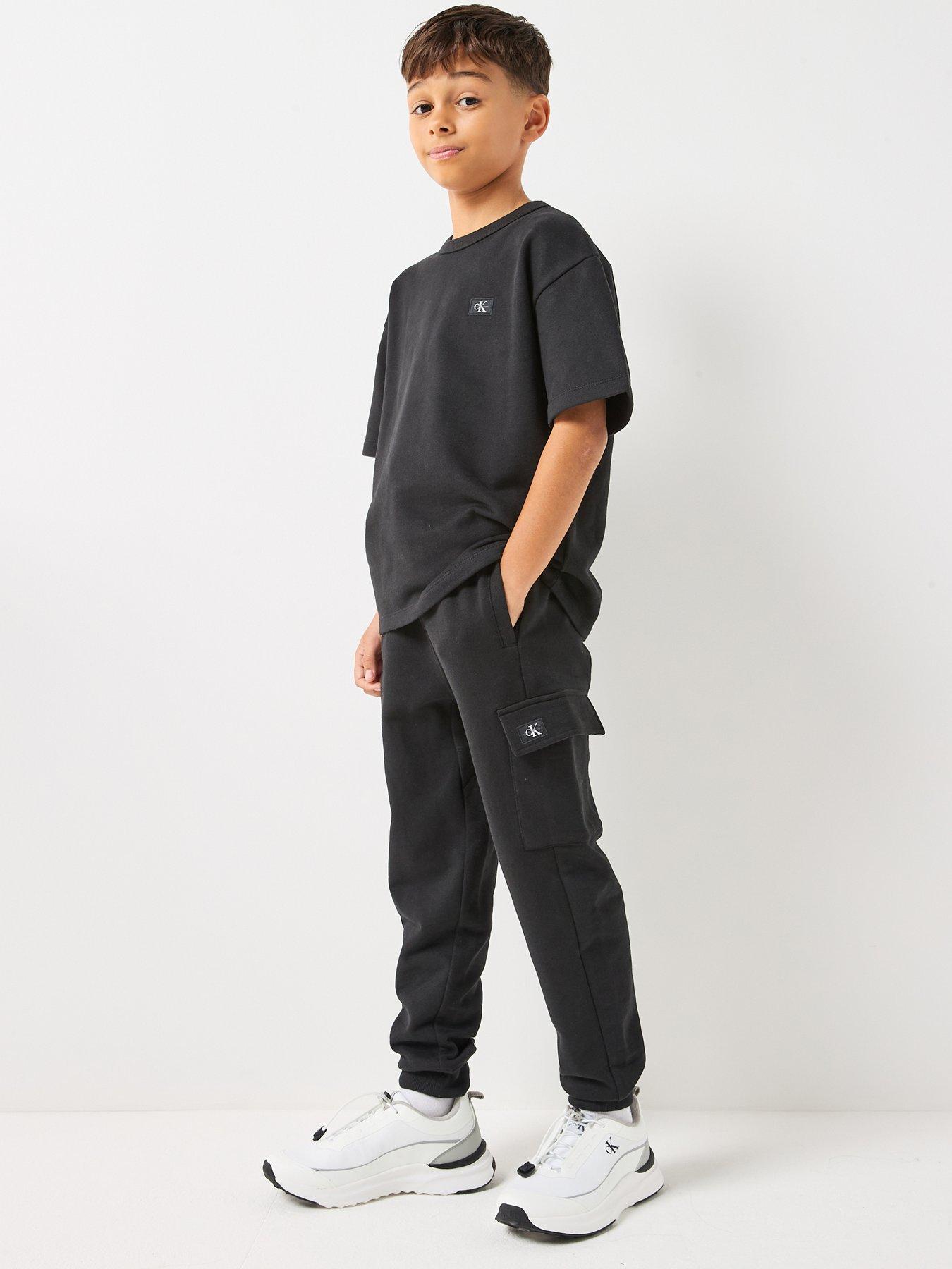 Calvin Klein Jeans Boys Short Sleeve T-Shirt And Jogger Set - Black