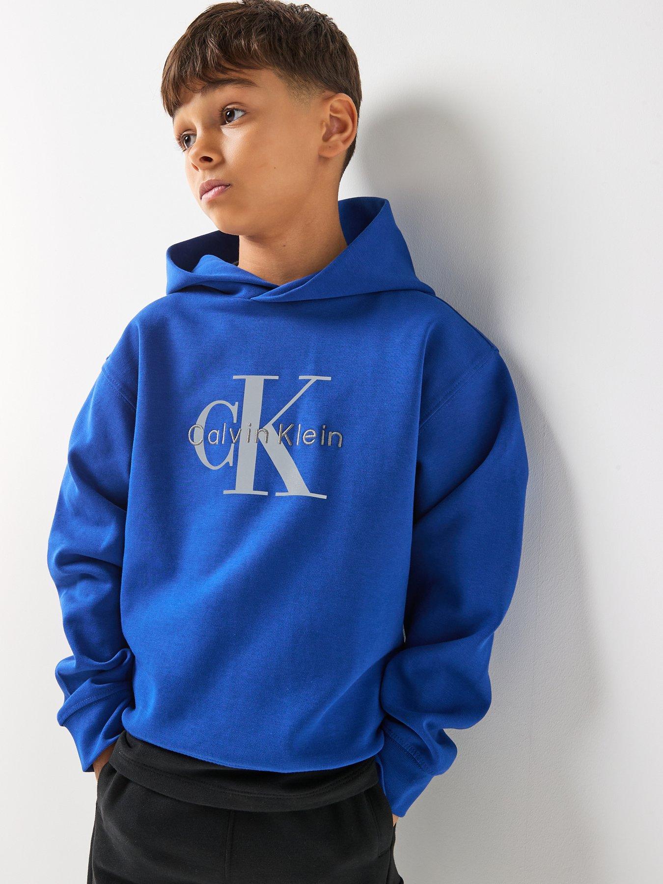 Image 5 of 6 of Calvin Klein Jeans Boys Light Monologo Hoodie - Blue