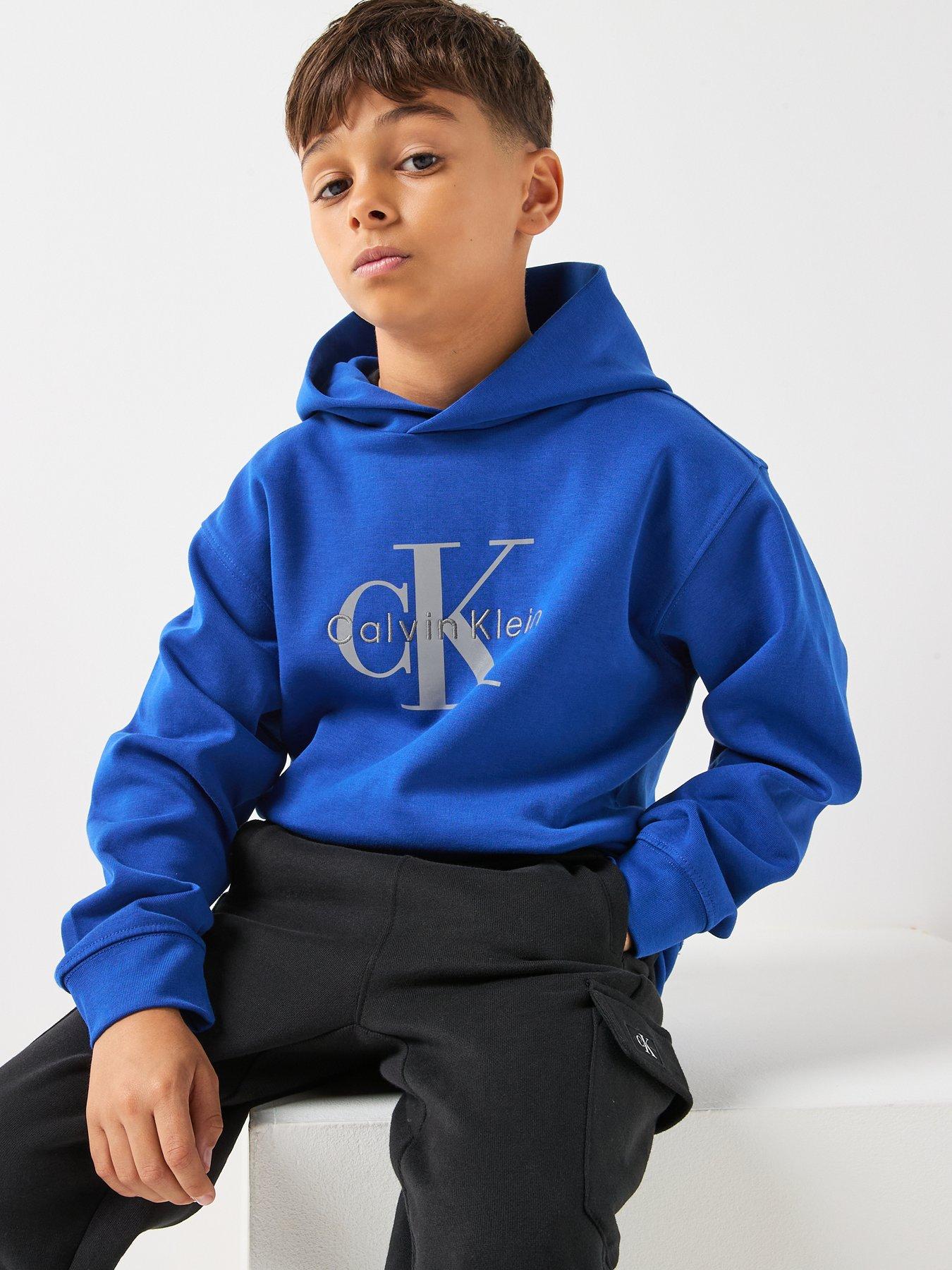 Image 6 of 6 of Calvin Klein Jeans Boys Light Monologo Hoodie - Blue