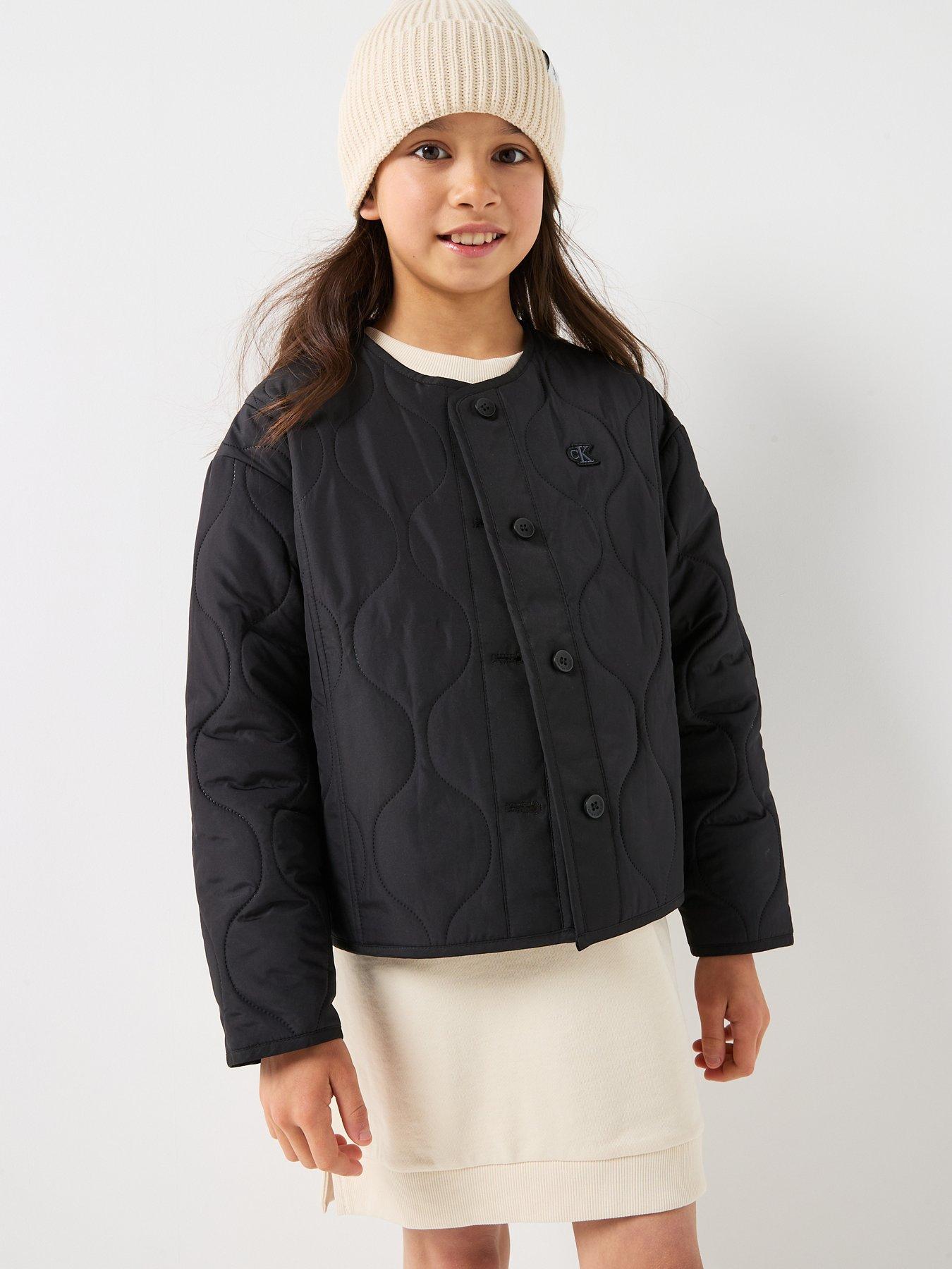 Image 1 of 5 of Calvin Klein Jeans Girls Quilted Jacket - Black