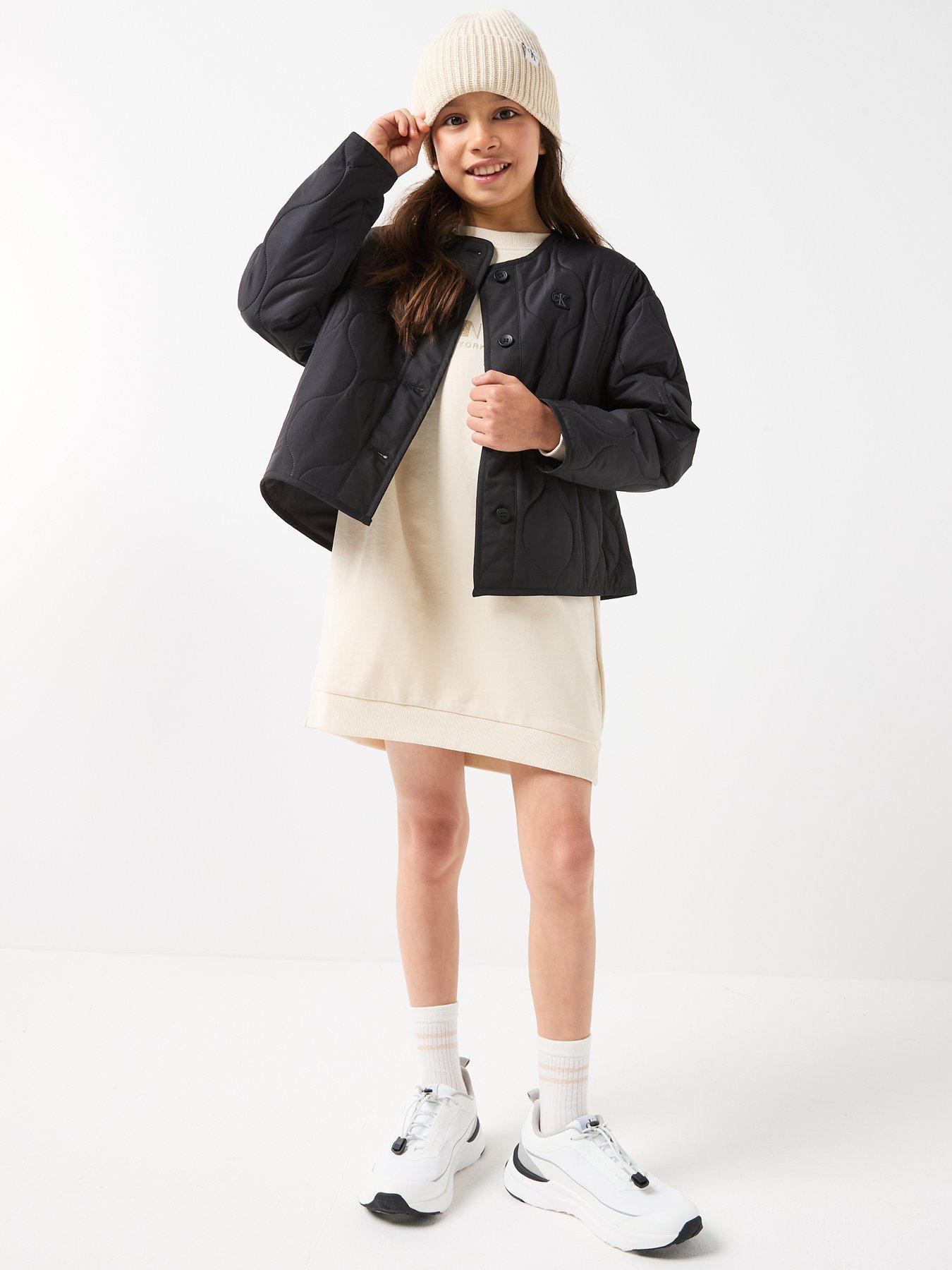 Image 3 of 5 of Calvin Klein Jeans Girls Quilted Jacket - Black