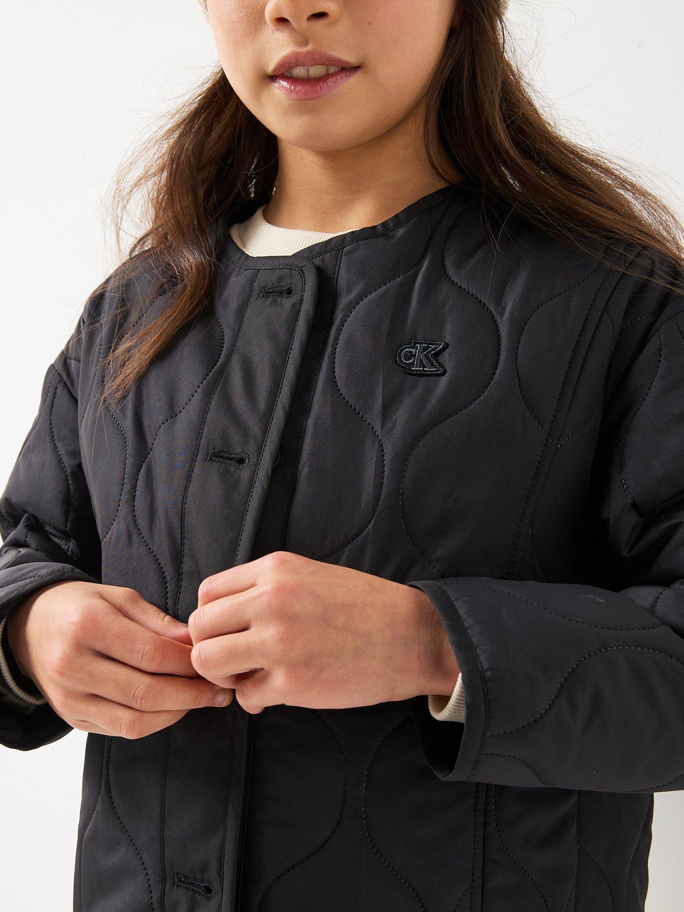 Image 4 of 5 of Calvin Klein Jeans Girls Quilted Jacket - Black