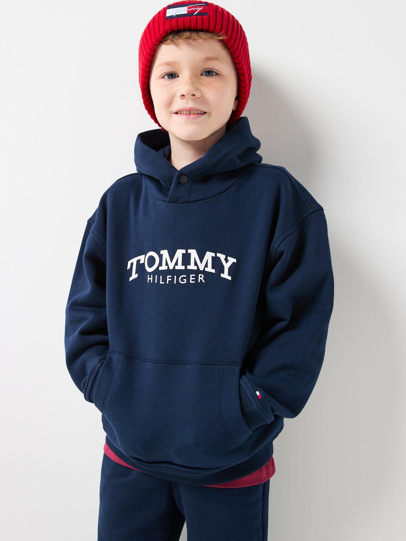 Tommy Hilfiger Boys Monotype Print Hoodie - Navy