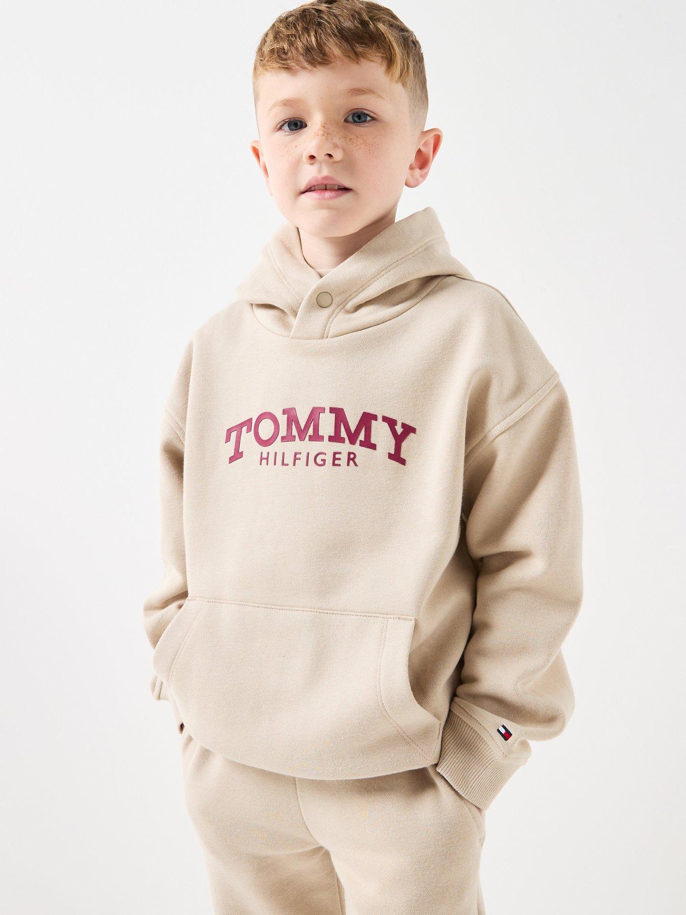 Tommy Hilfiger Boys Monotype Print Hoodie - Beige