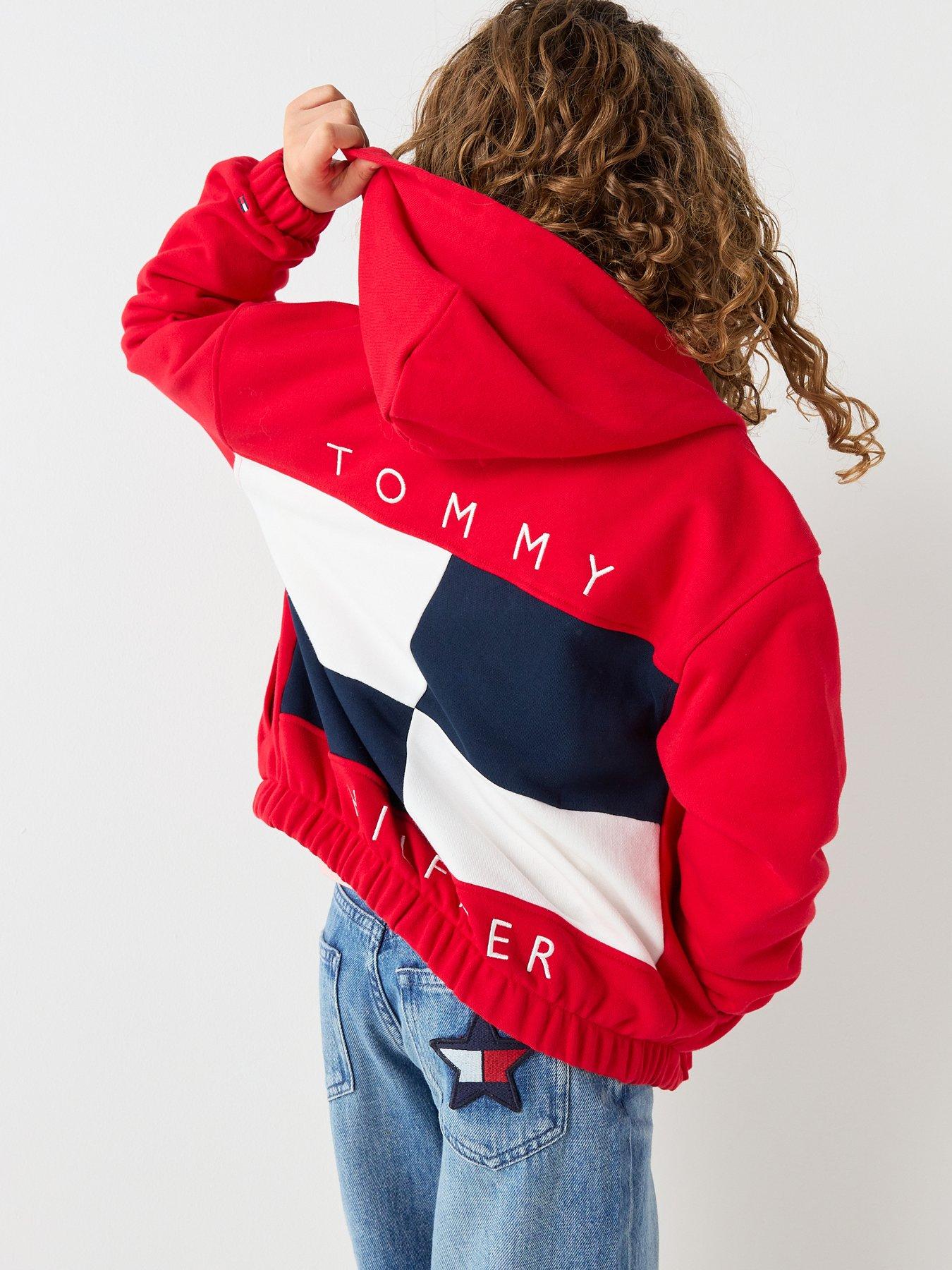 Tommy Hilfiger Kids Heritage Flag Terry Zip Hoodie - Red