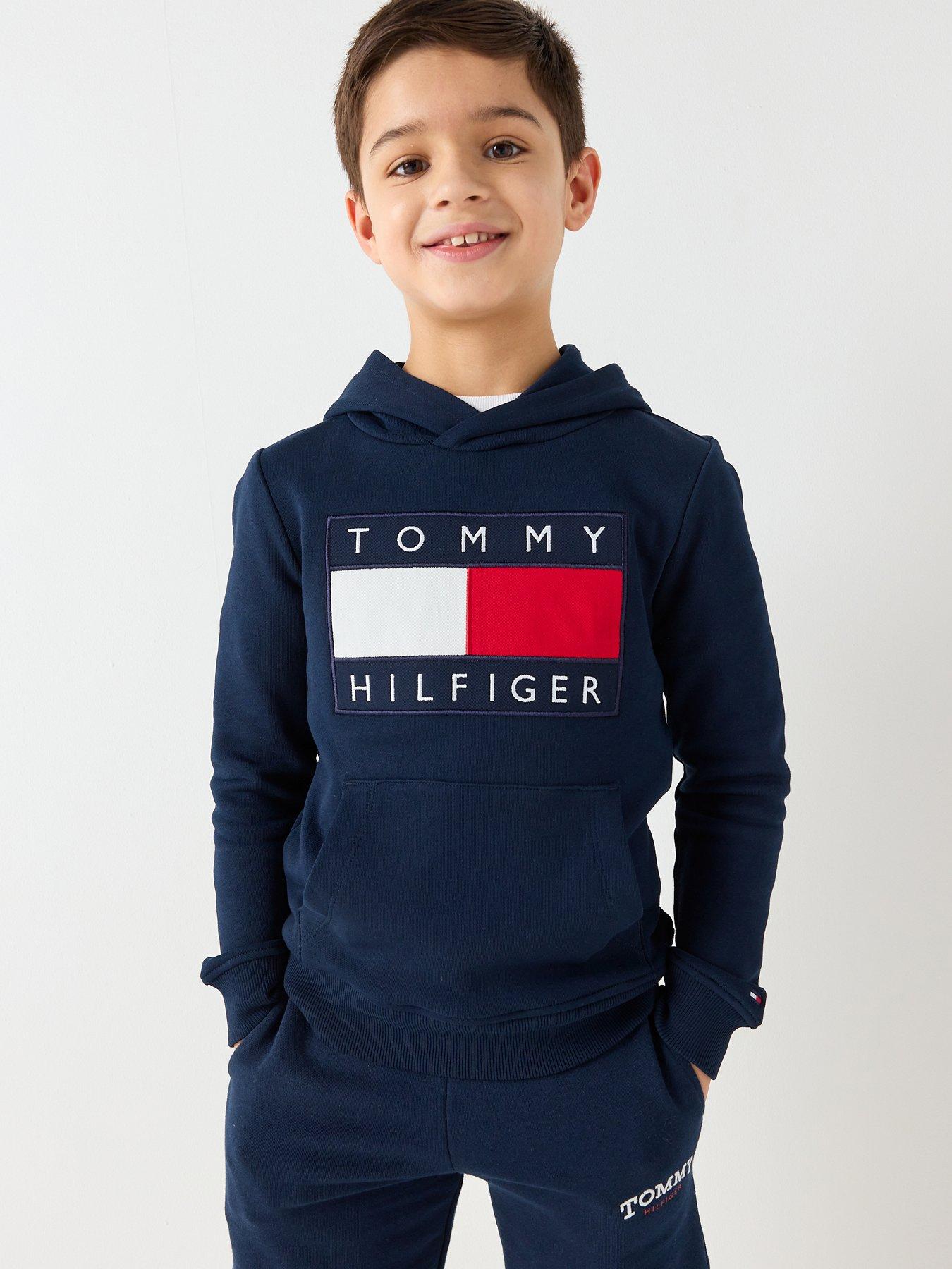 Tommy Hilfiger Kids Heritage Flag Hoodie, Navy, Size 16 Years