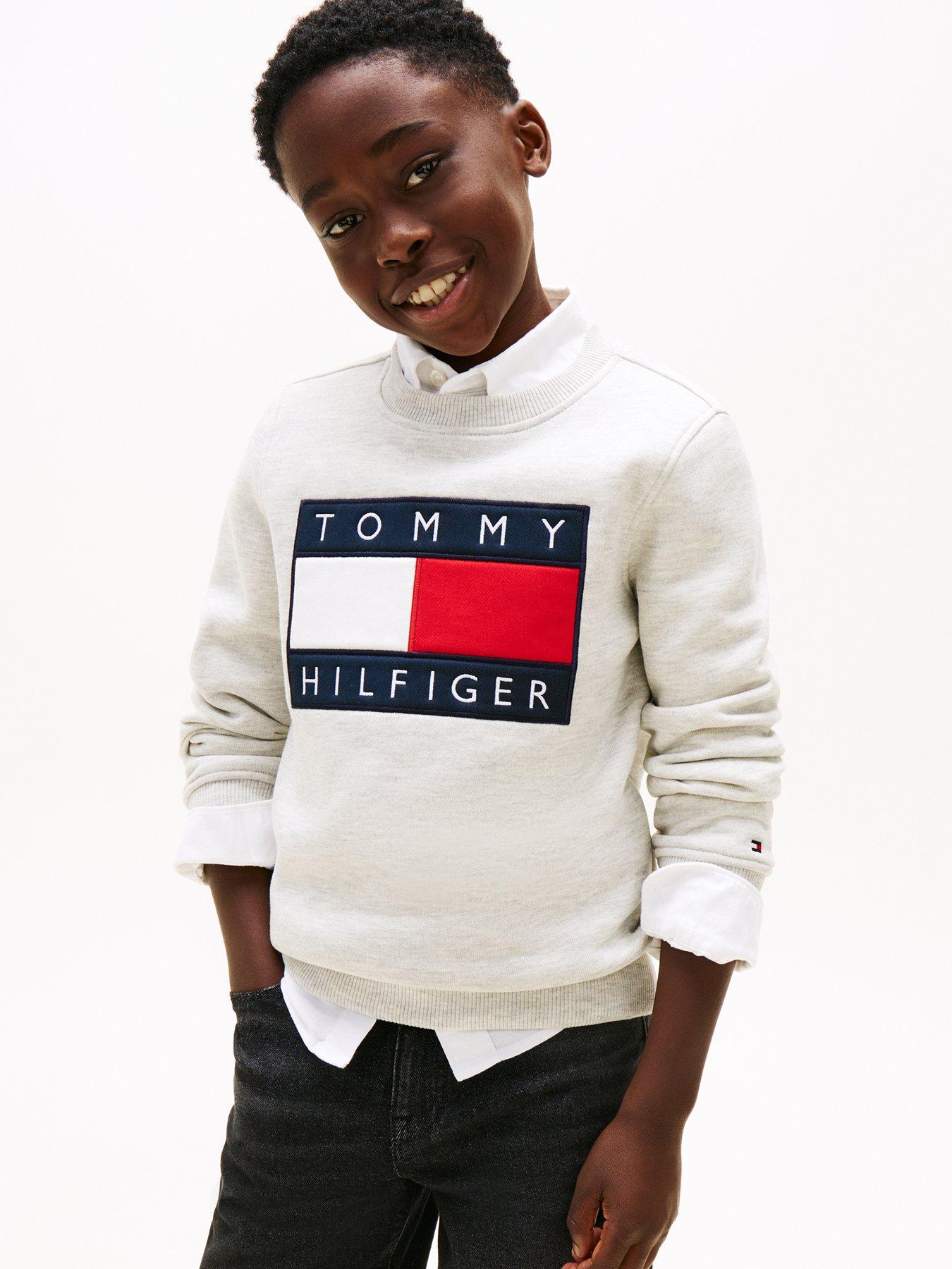Tommy Hilfiger Kids Heritage Flag Sweatshirt, Grey, Size 10 Years