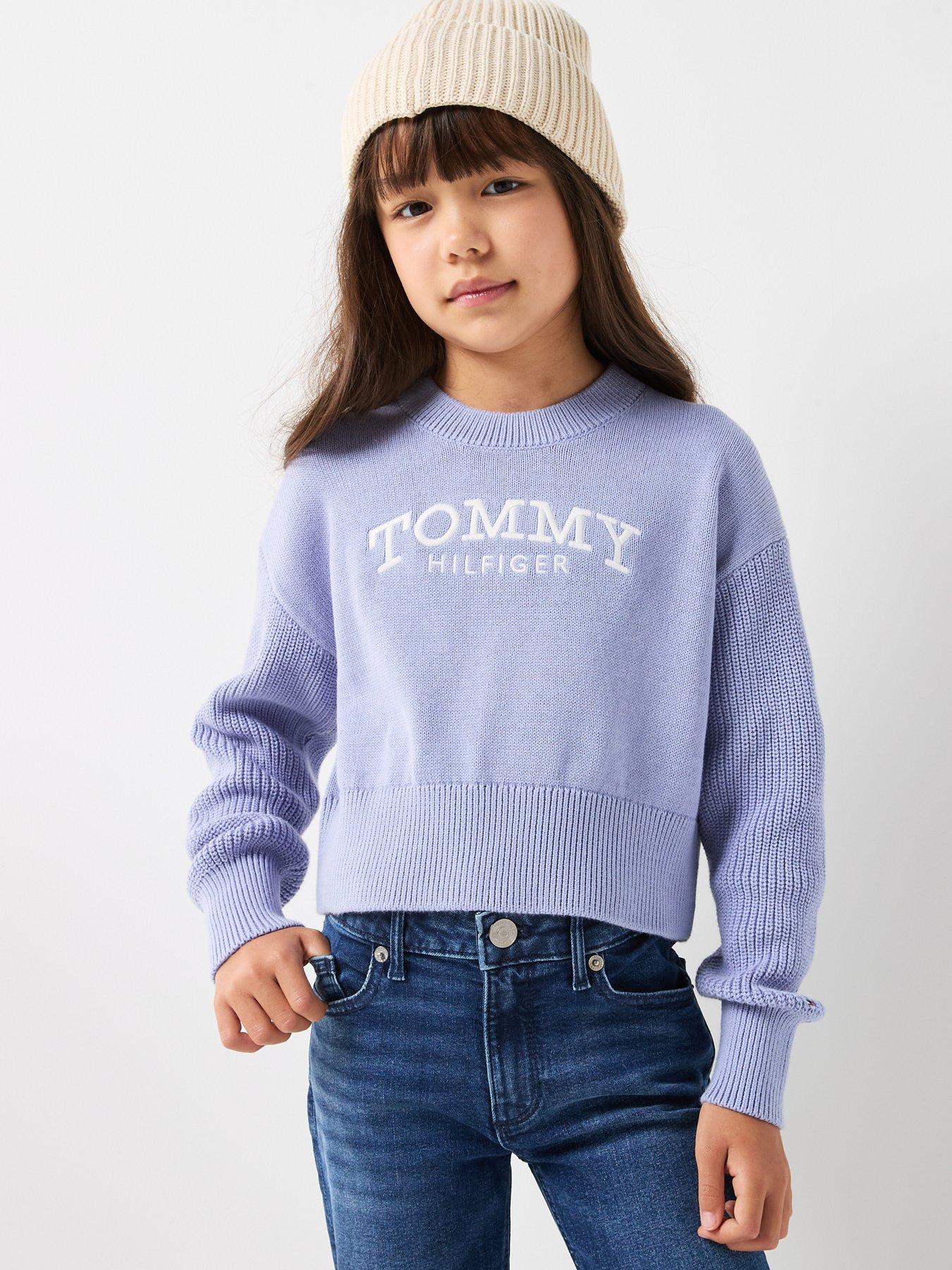 Tommy Hilfiger Girls Sweater, Purple, Size Age: 7 Years