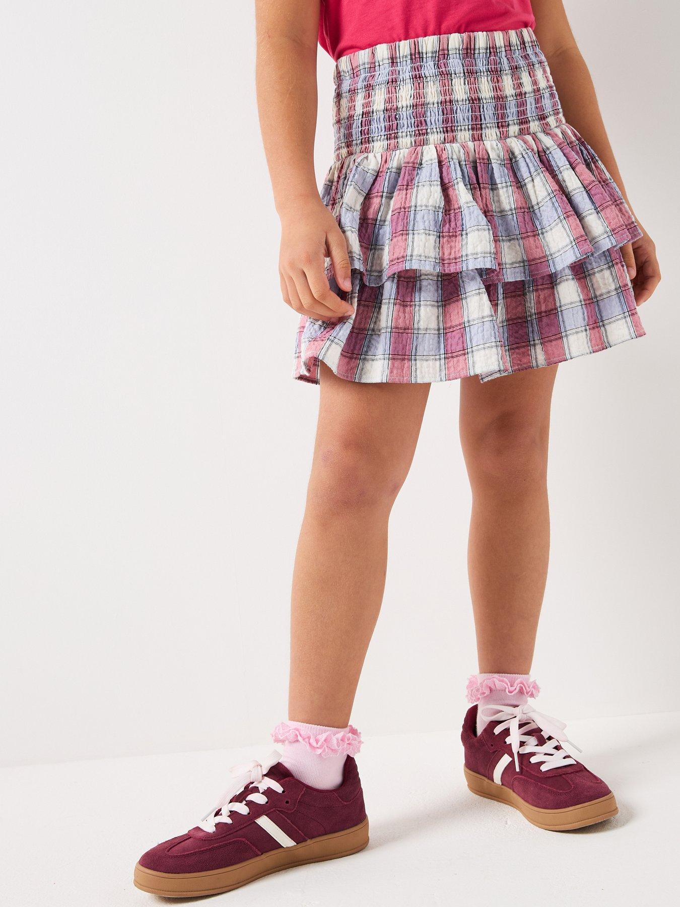 Tommy Hilfiger Girls Check Smock Skirt - Multi