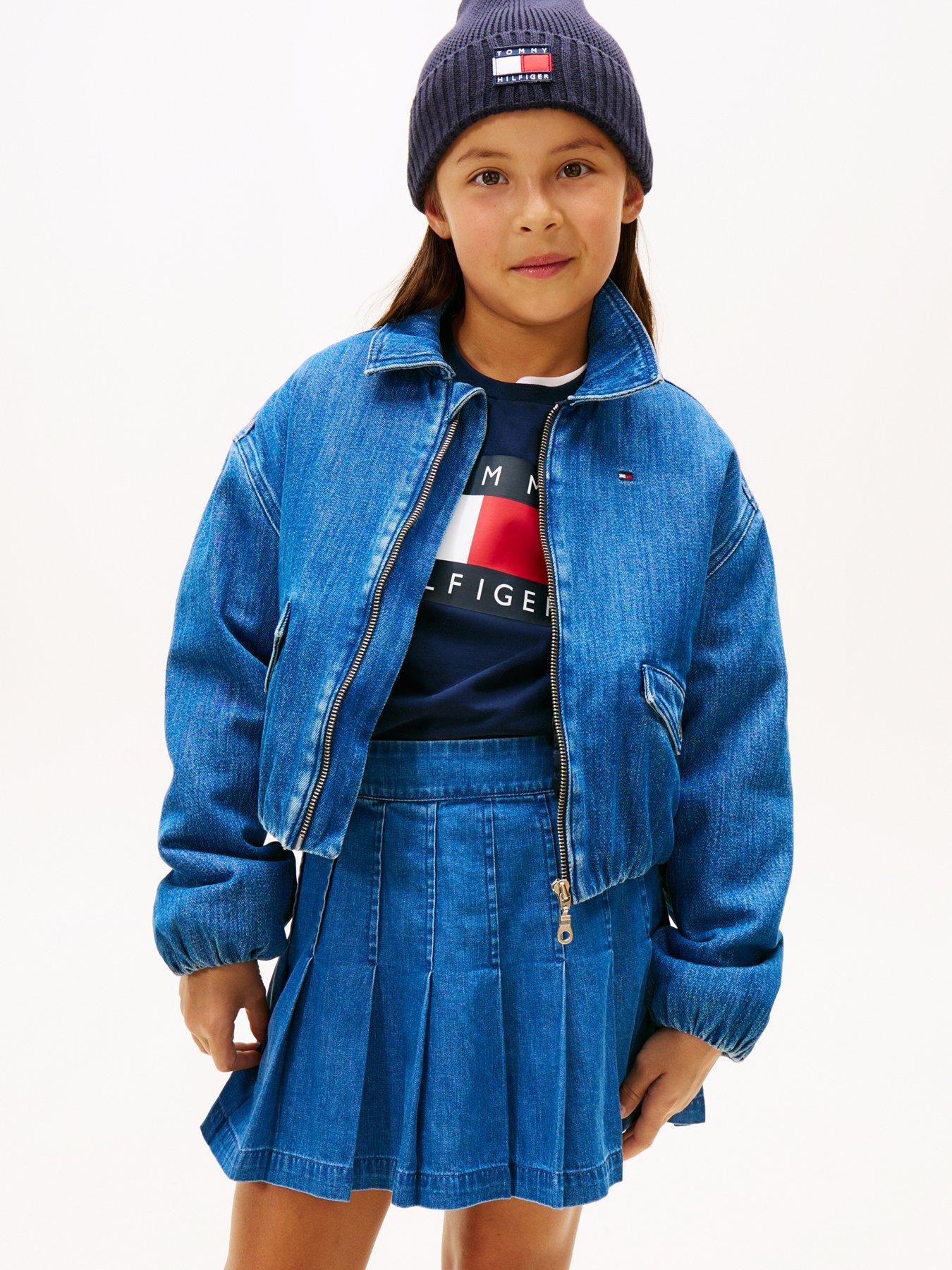 Tommy Hilfiger Girls Denim Bomber - Blue
