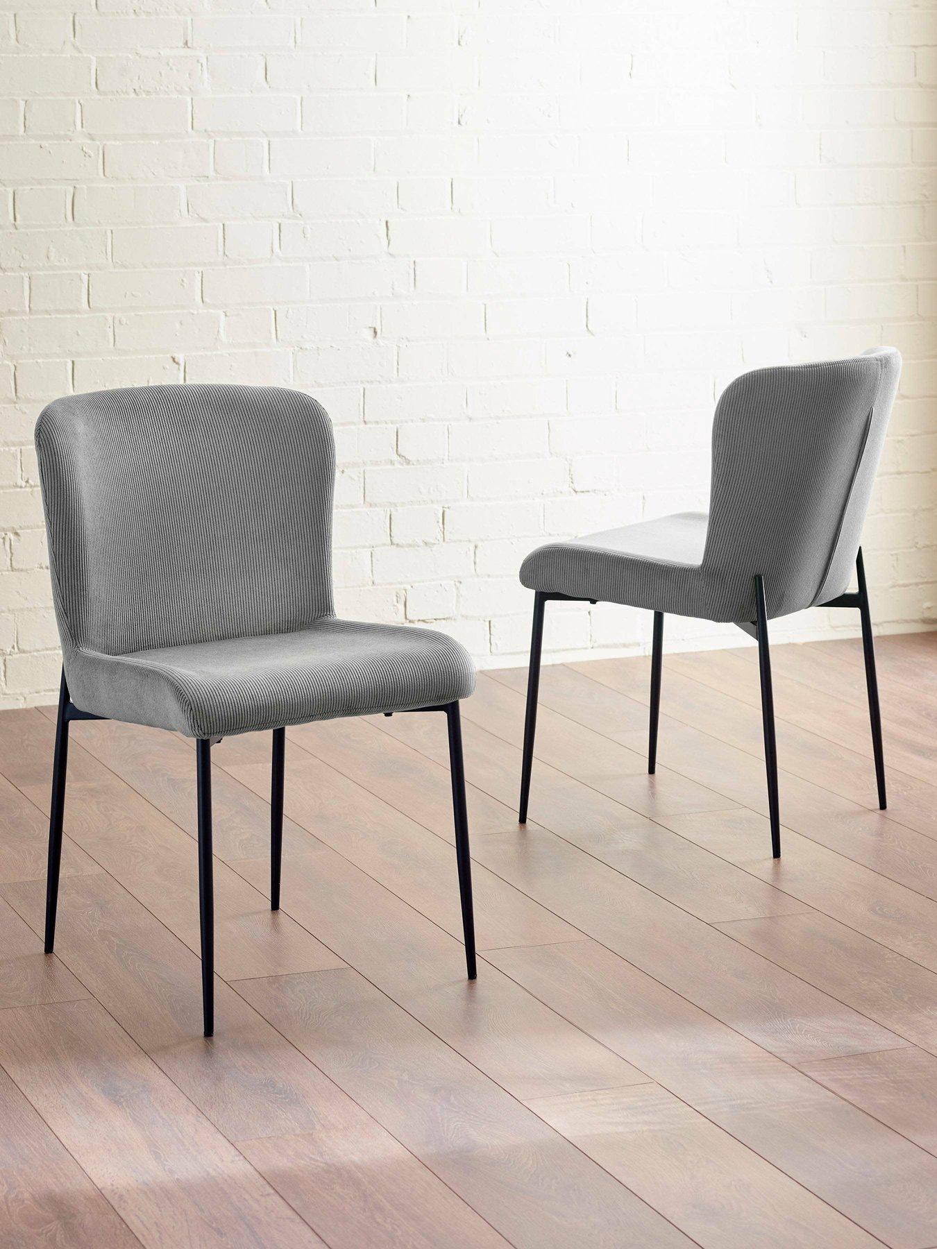 Image 1 of 6 of Julian Bowen Set Of 2 Leonie Dining Chairs - Grey