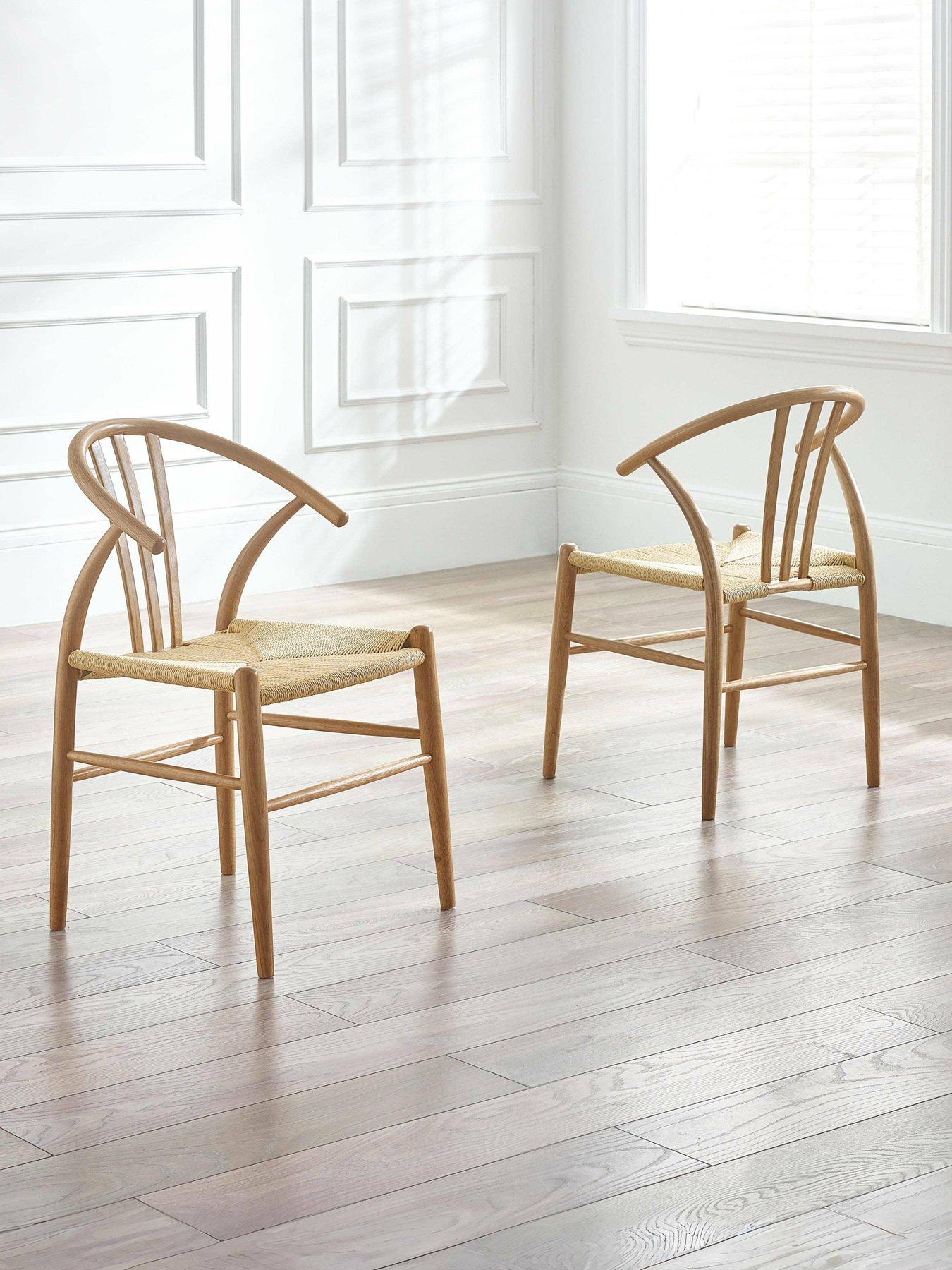 Julian Bowen Set Of 2 Symi Oak Dining Chairs