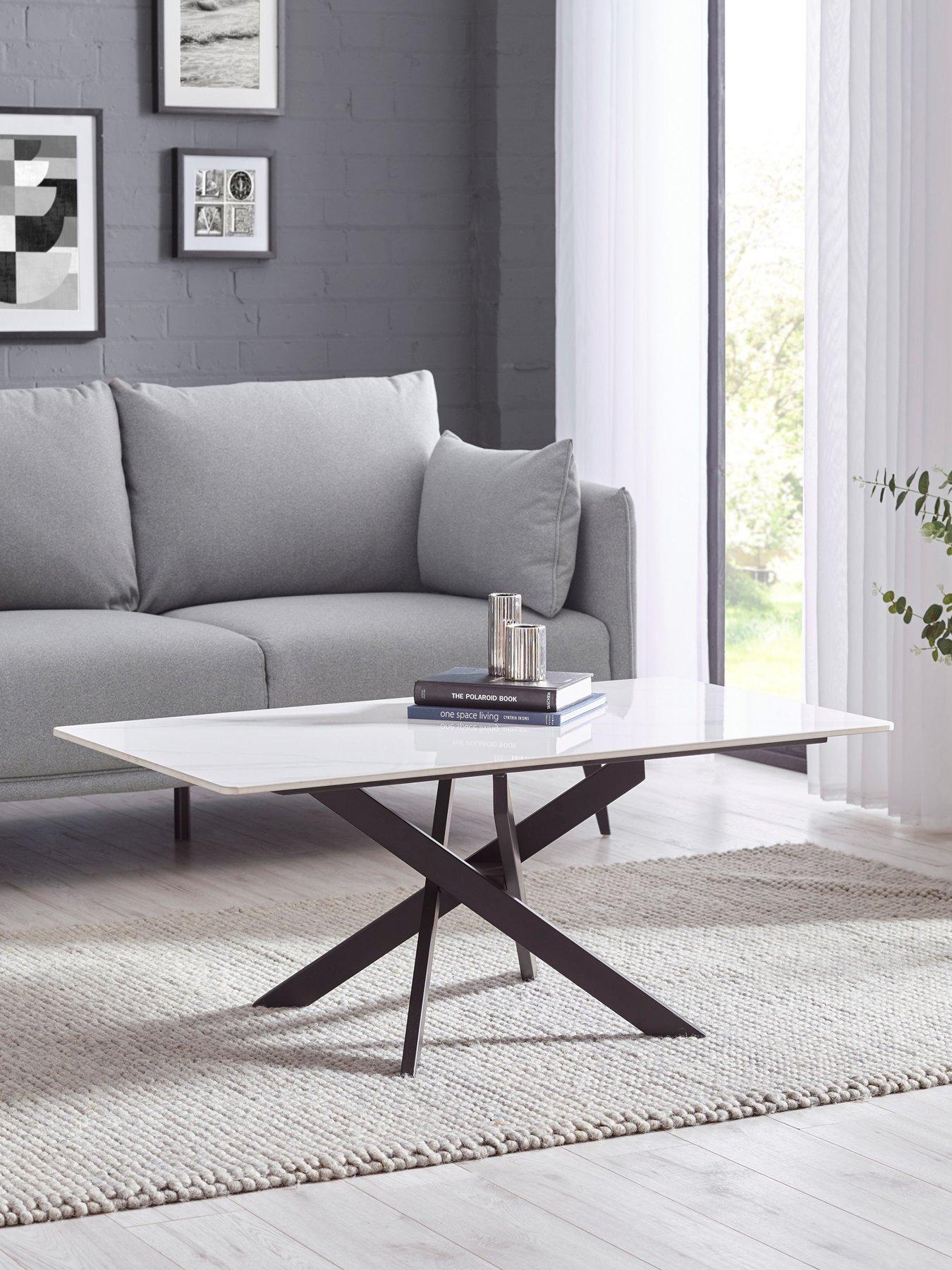 Julian Bowen Bradley White Marble Coffee Table