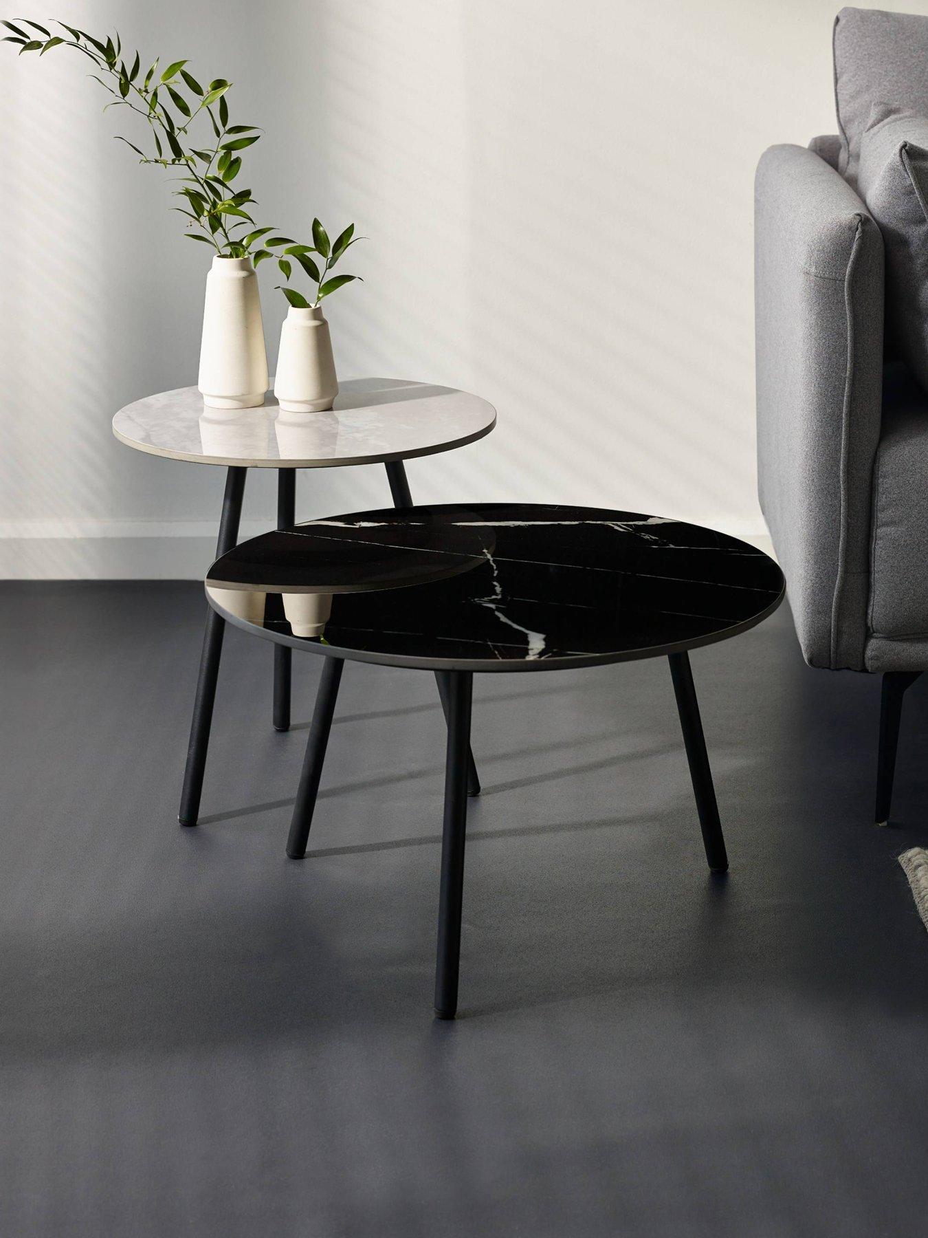 Julian Bowen Casper Nest Of Tables - Grey & Black