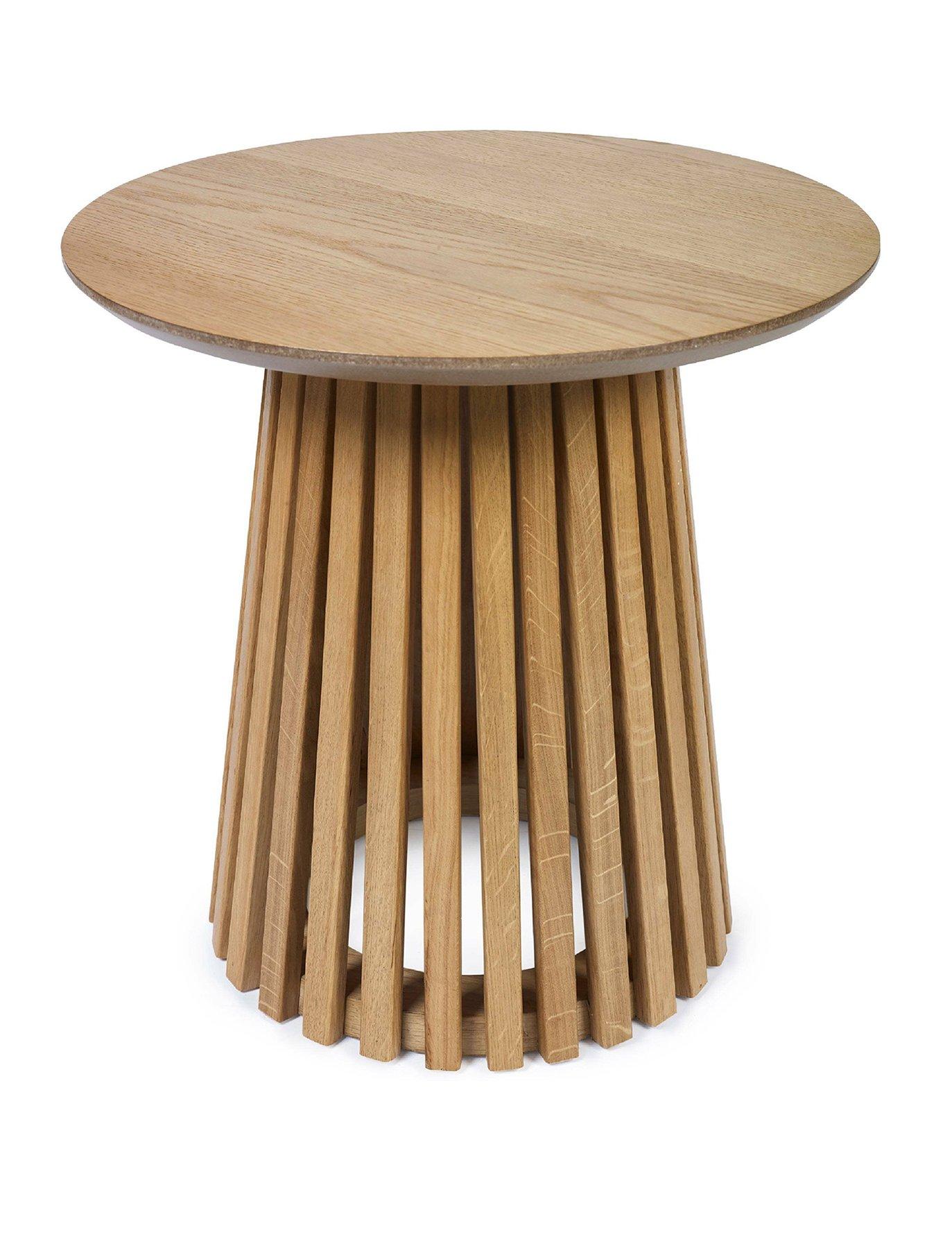 undefined Ollie Slatted Lamp Table - Natural Oak