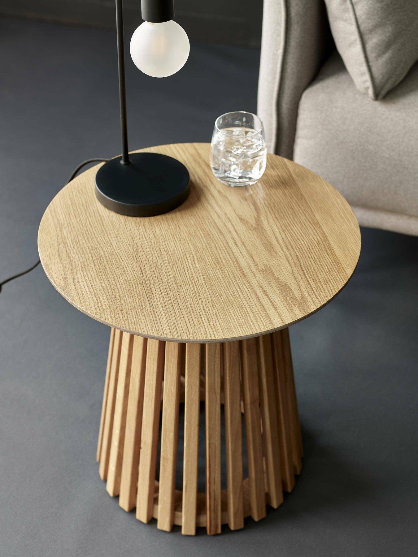 Image 3 of 4 of Julian Bowen Ollie Slatted Lamp Table - Natural Oak