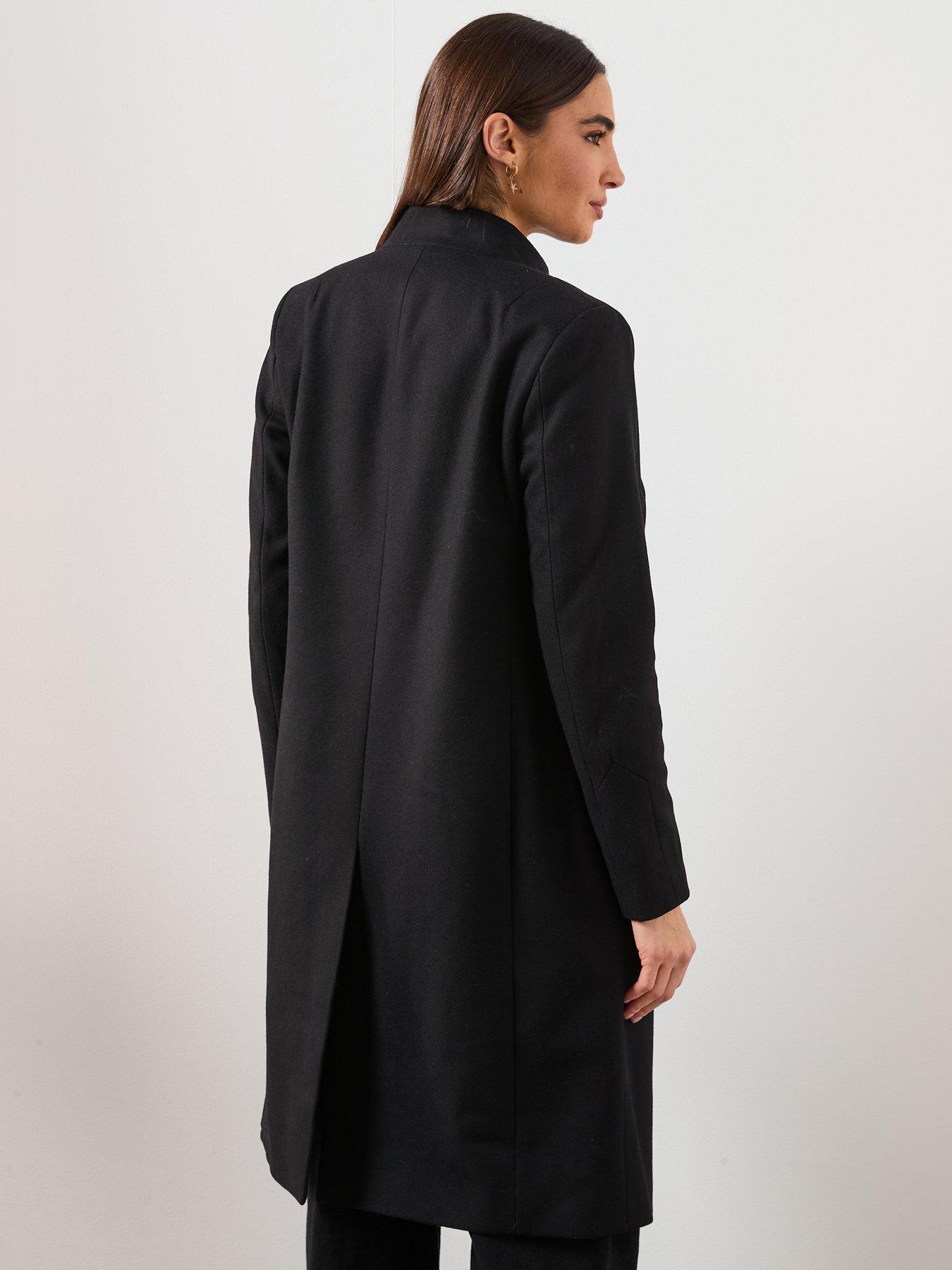 AllSaints Sidney Wool Cashmere Blend Tailored Coat - Black | Very