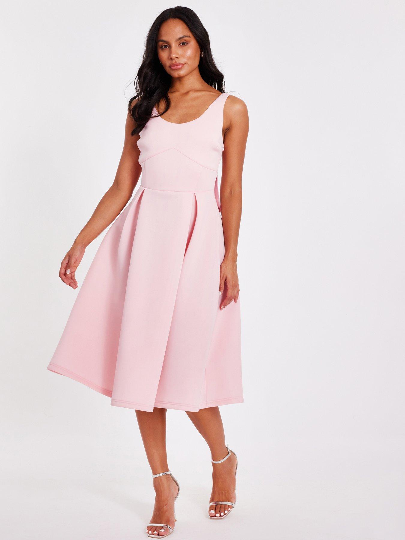 undefined Pink Corset Detail Midi Dress