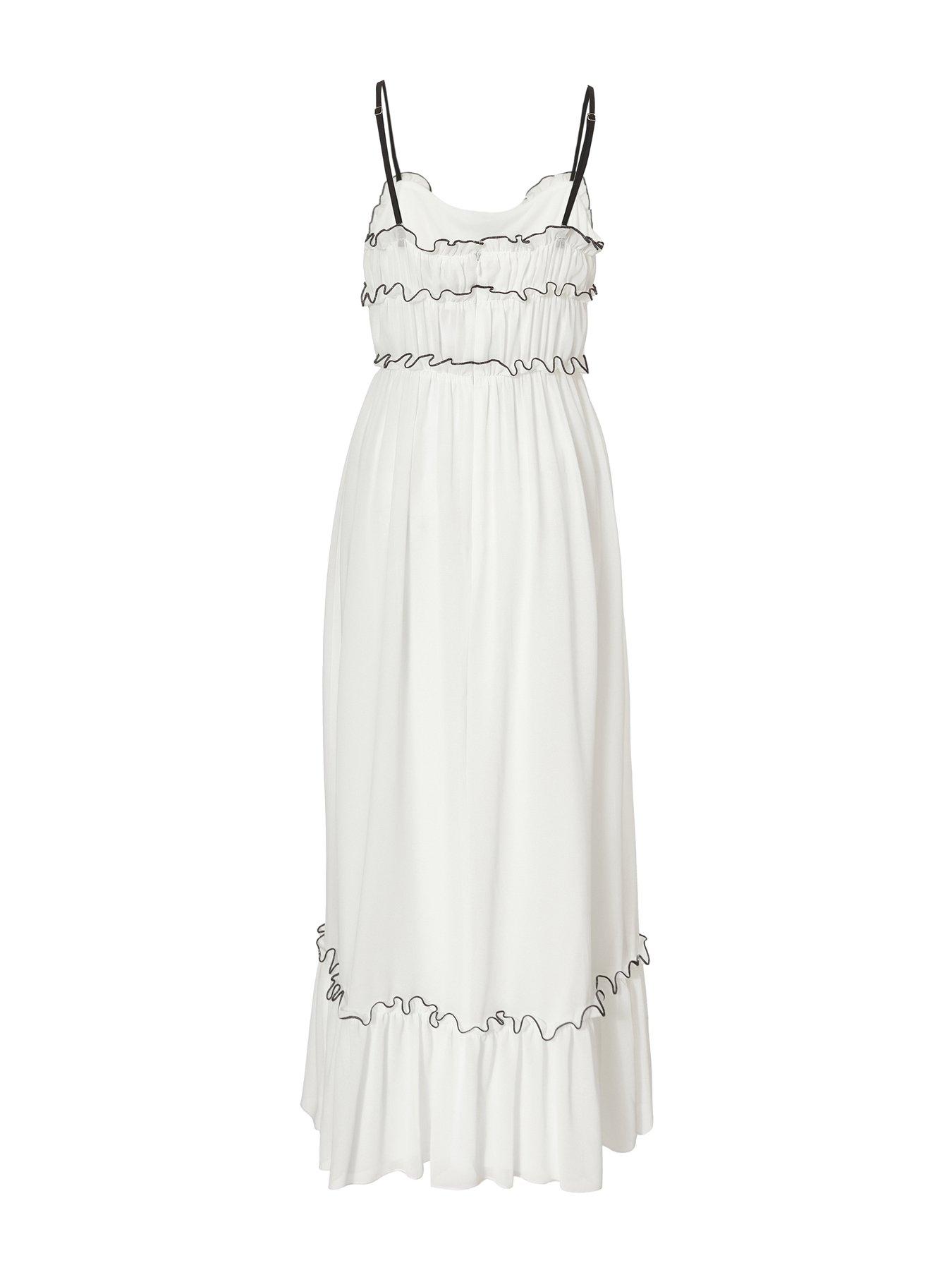 Image 5 of 6 of Quiz White Chiffon Strappy Midaxi Dress