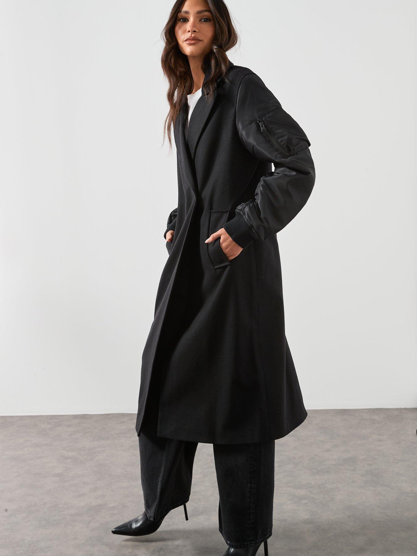 Image 5 of 6 of AllSaints Paulah Coat - Black