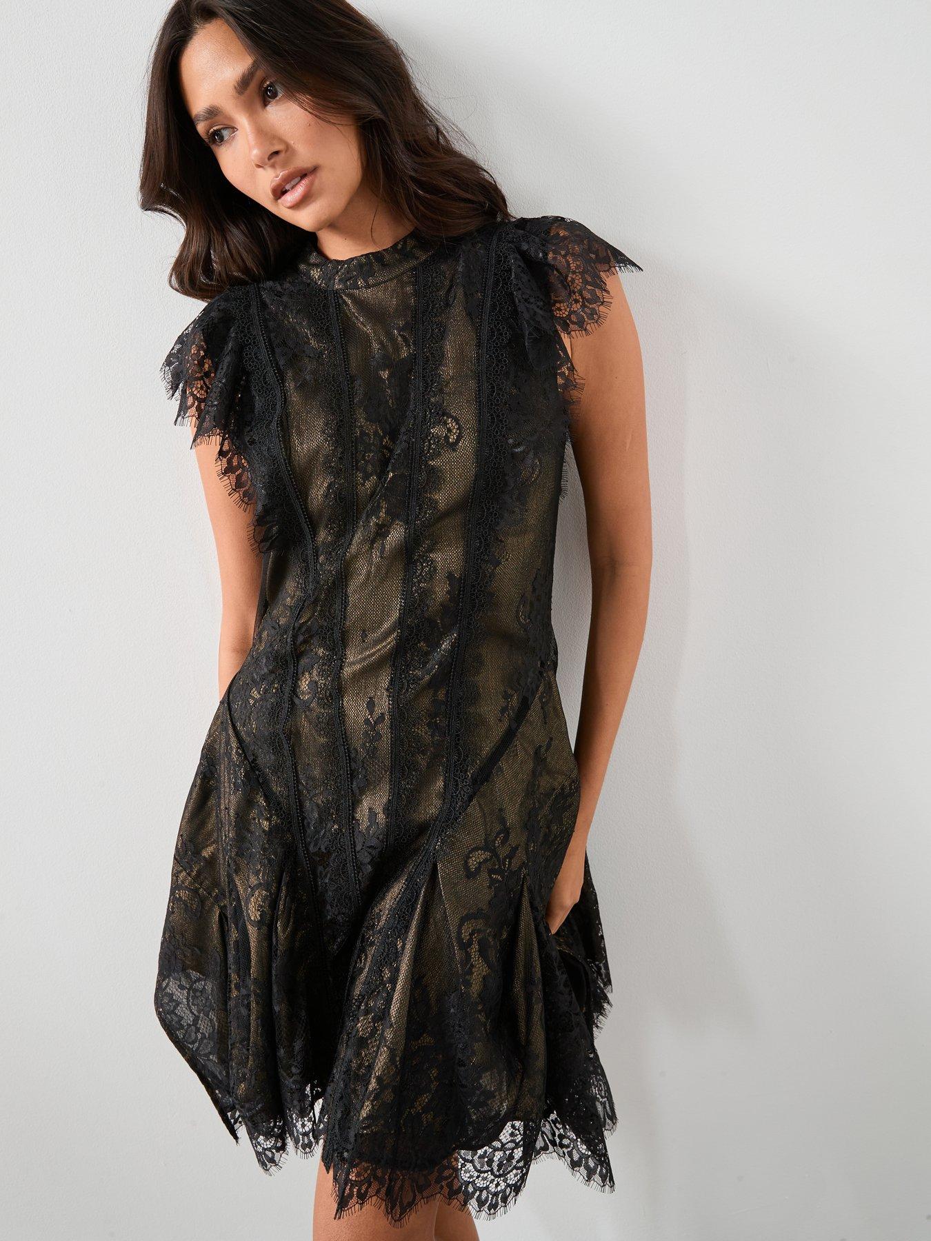 AllSaints Fleur Lace Dress - Black